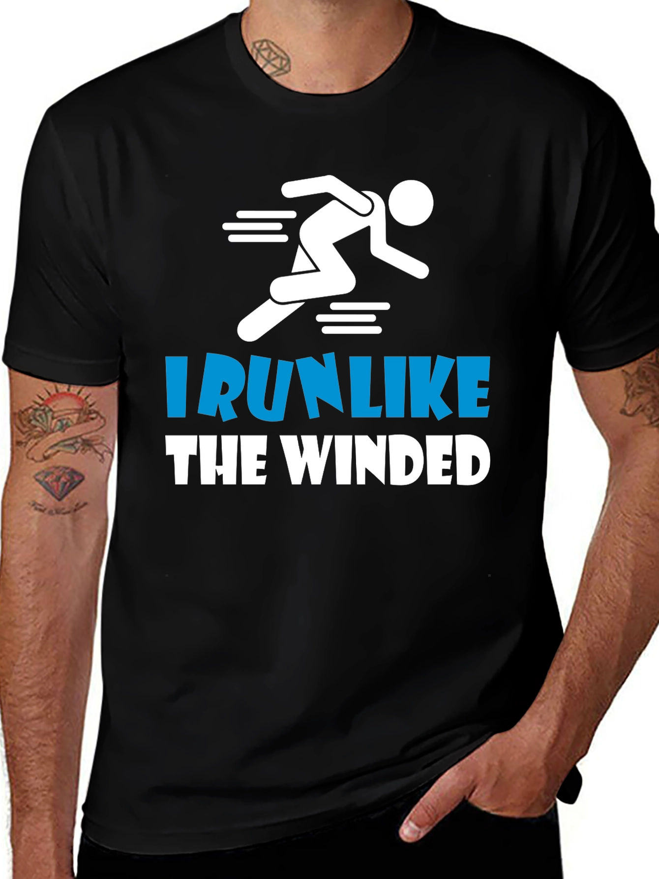 Variant 27 of I Run Like the Winded Black T-Shirt