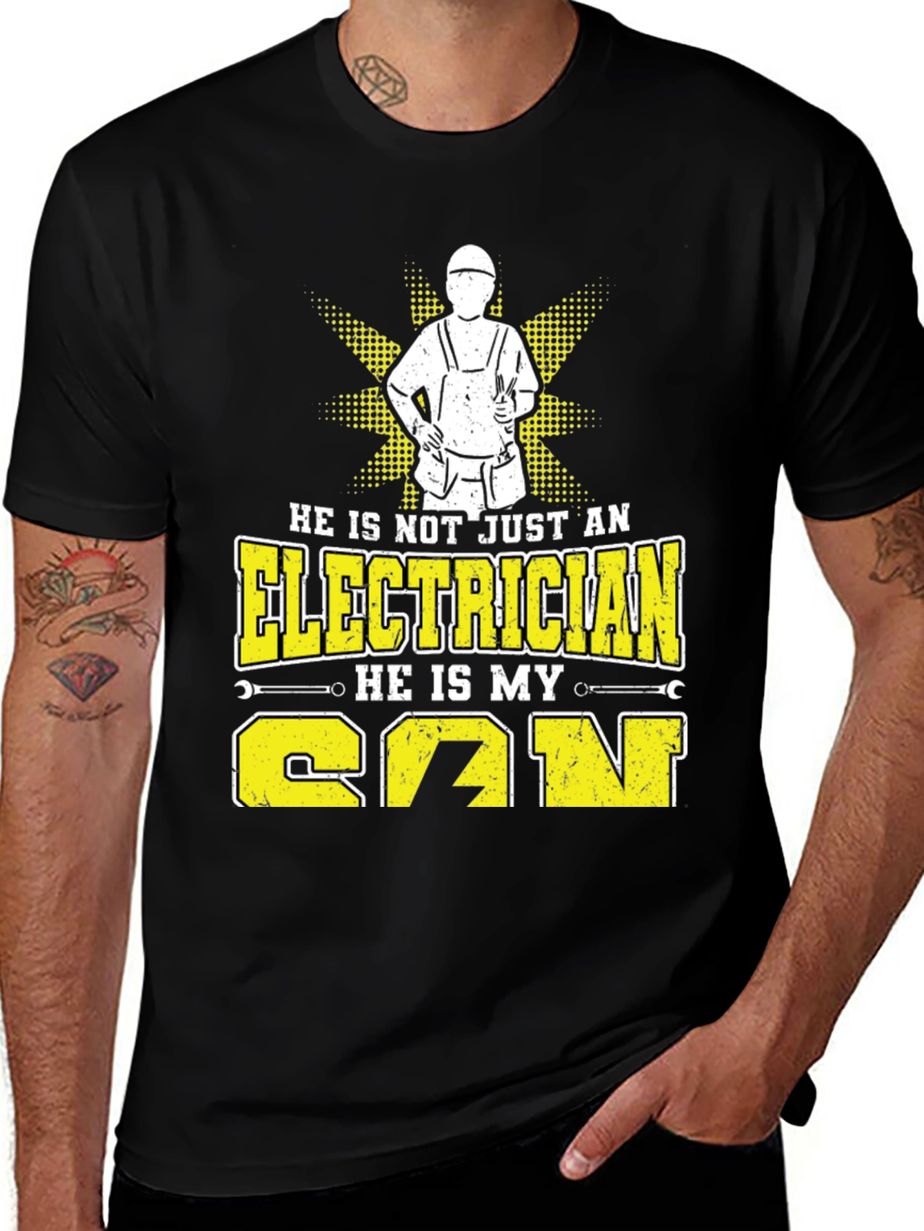 Variant 8 of Electrician Son Graphic Tee - Gift for Proud Parents