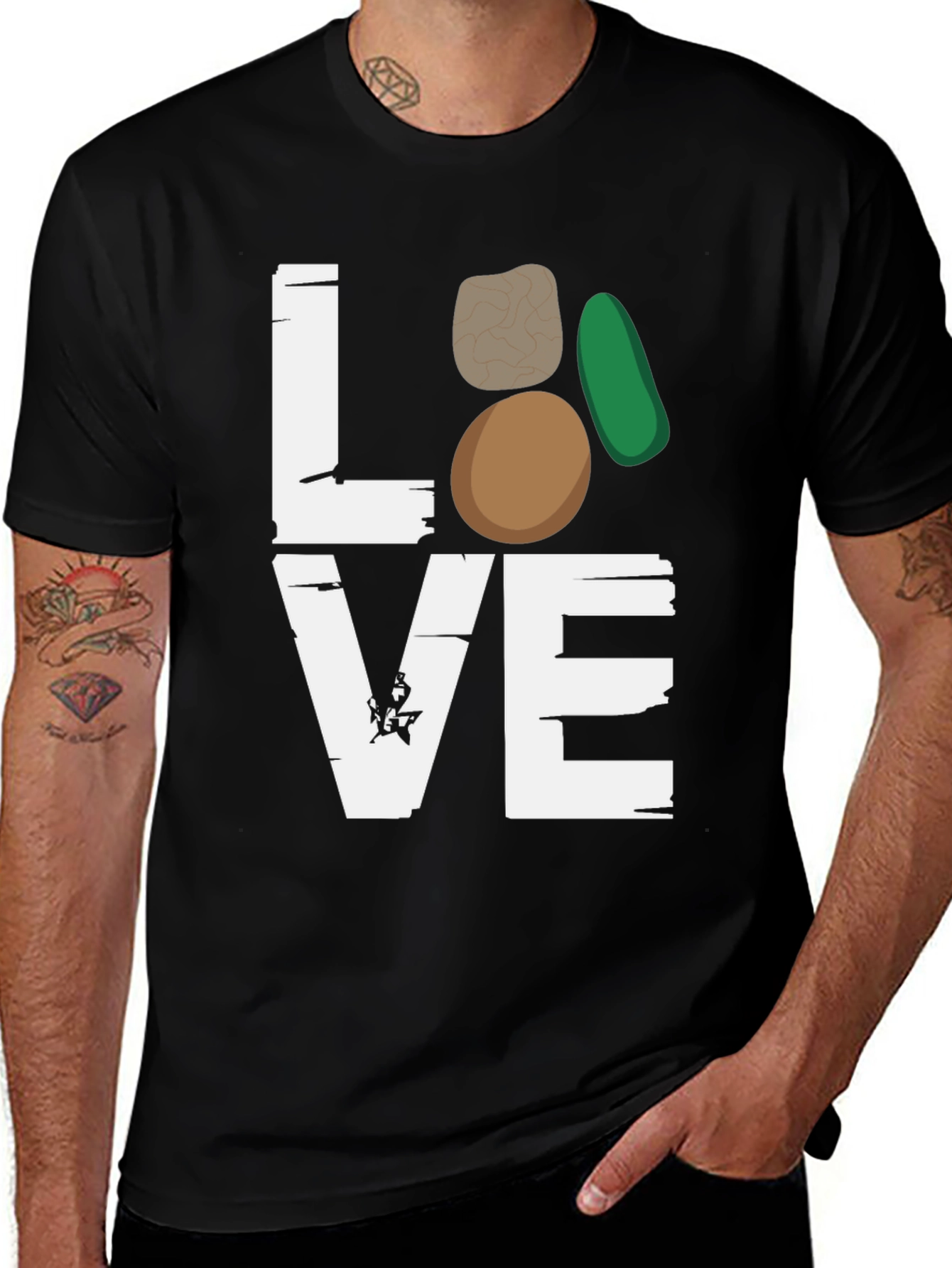 LOVE Pickle Potato Rock Funny Graphic T-Shirt