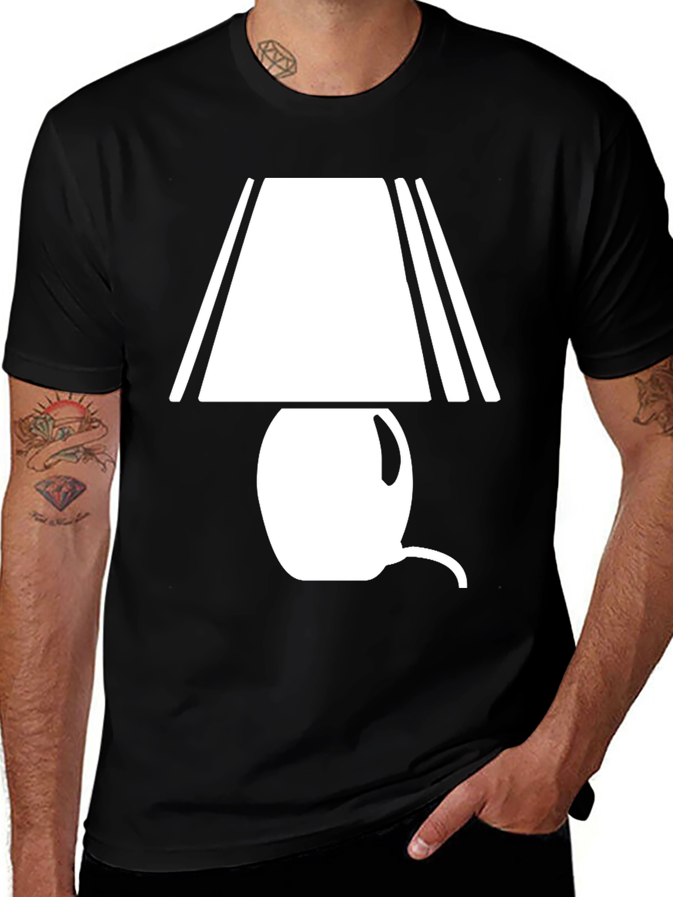 Variant 27 of Novelty Lamp Graphic Tee - Black
