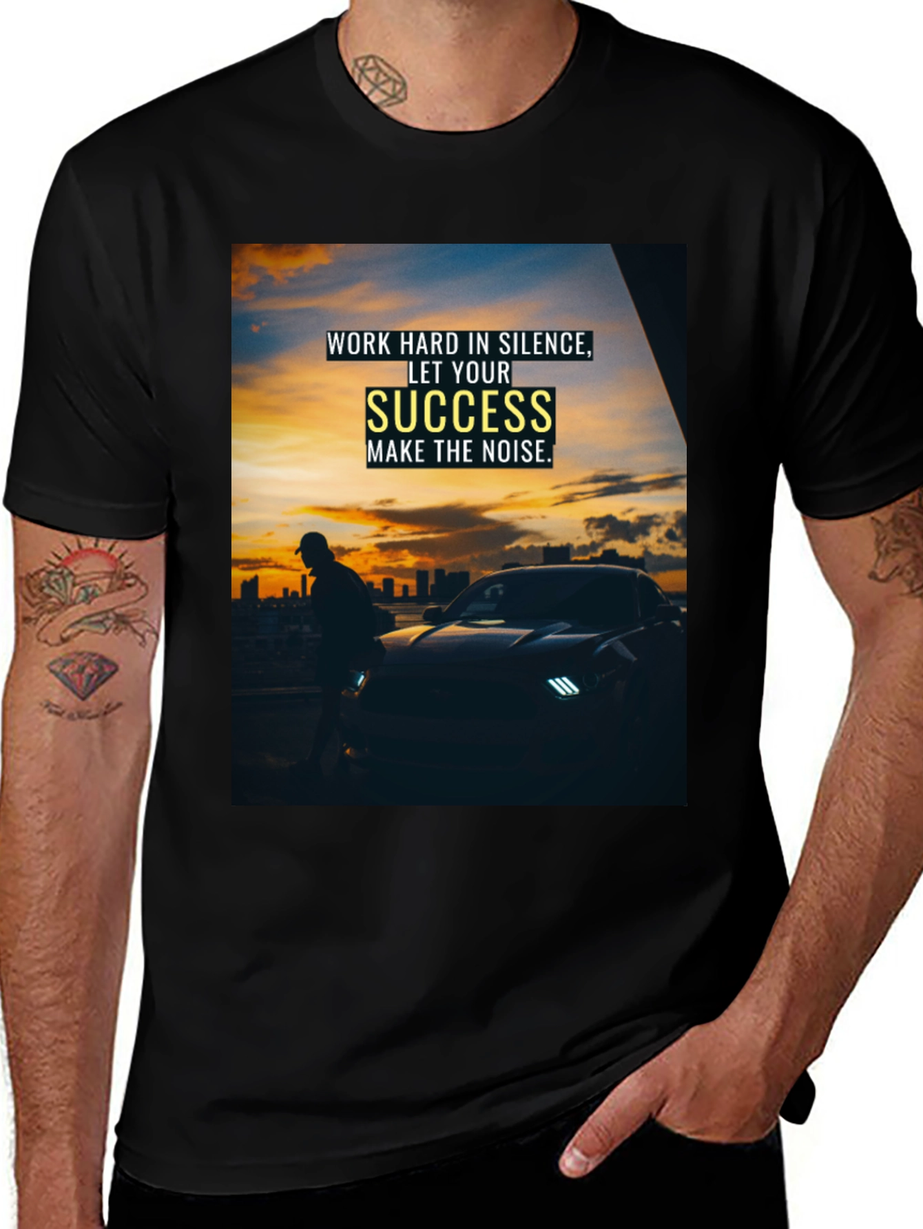 Success Graphic Tee - Motivational Black T-Shirt