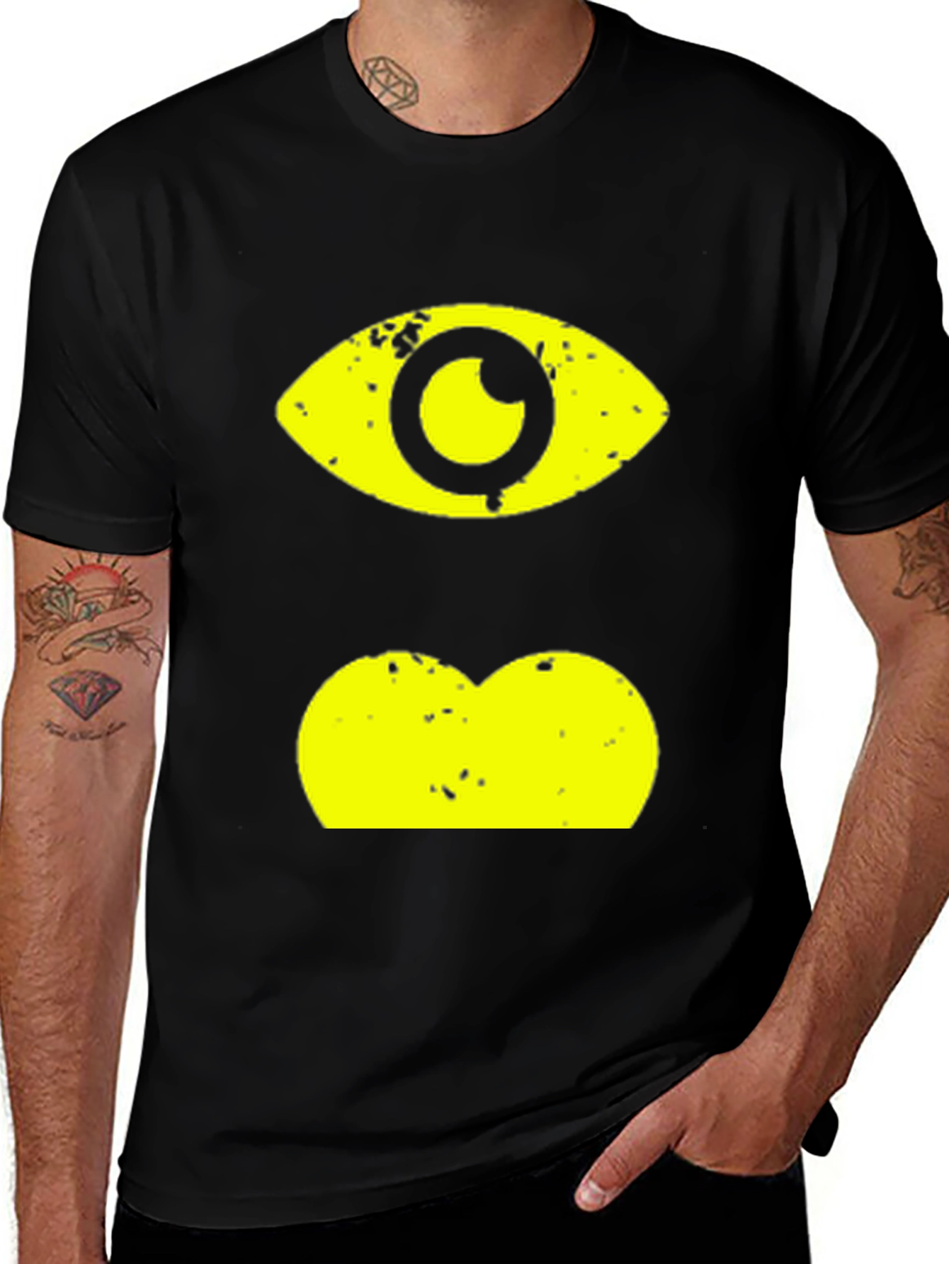 Eye & Lips Graphic Black T-Shirt