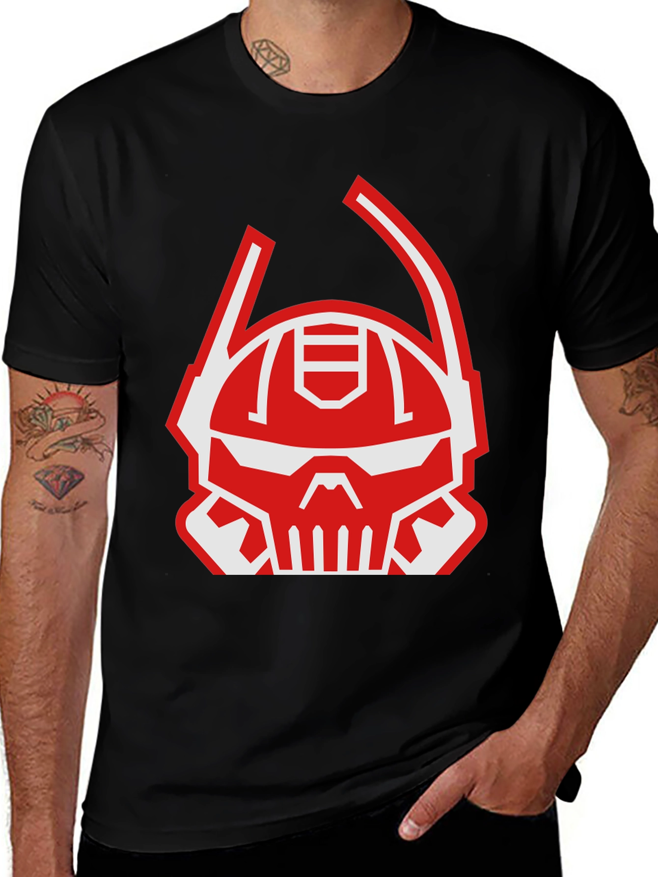Variant 28 of Red Skull Graphic Print Black T-Shirt