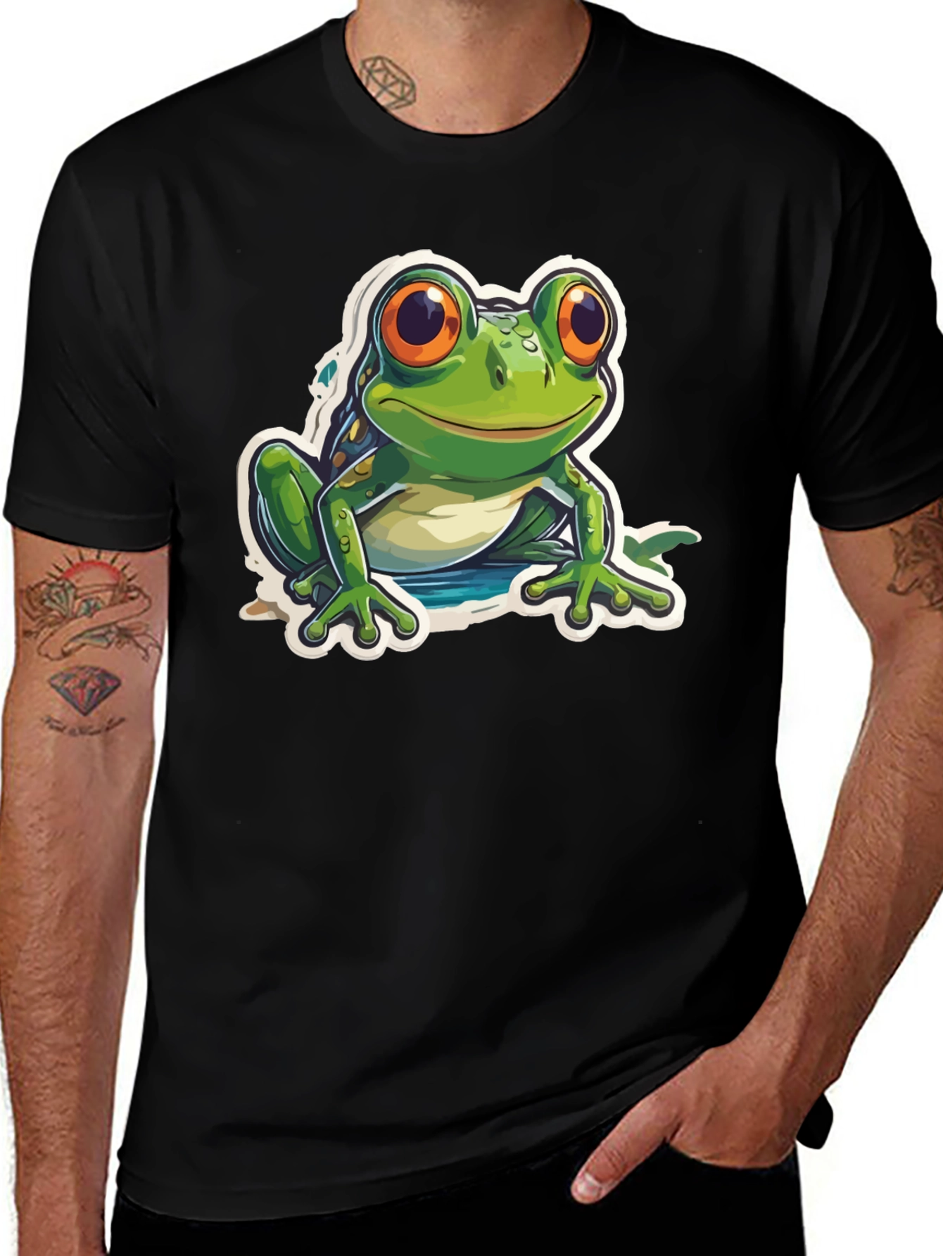 Variant 3 of Frog Graphic Black T-Shirt
