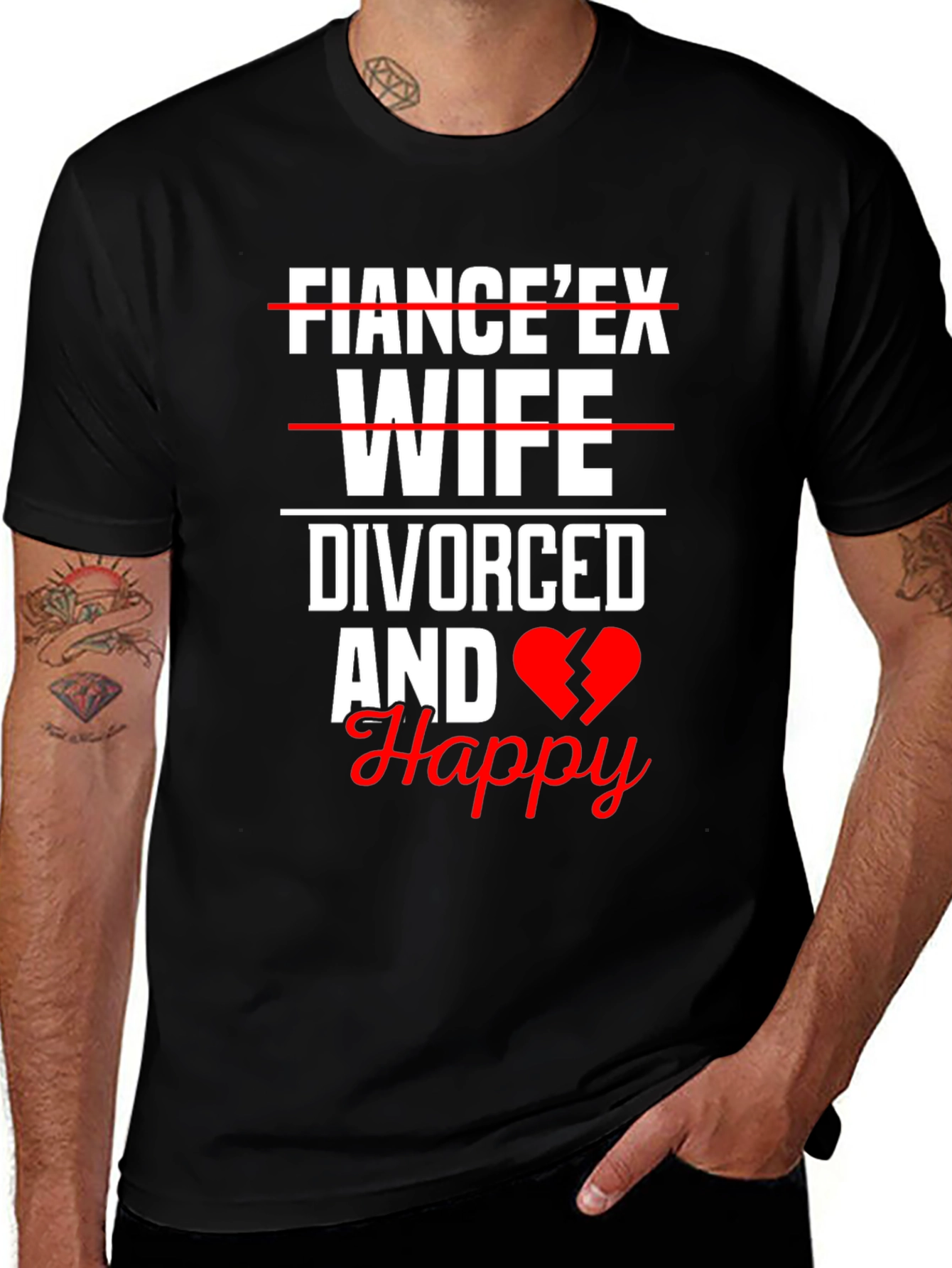 Variant 2 of Divorced & Happy T-Shirt Funny Breakup Tee
