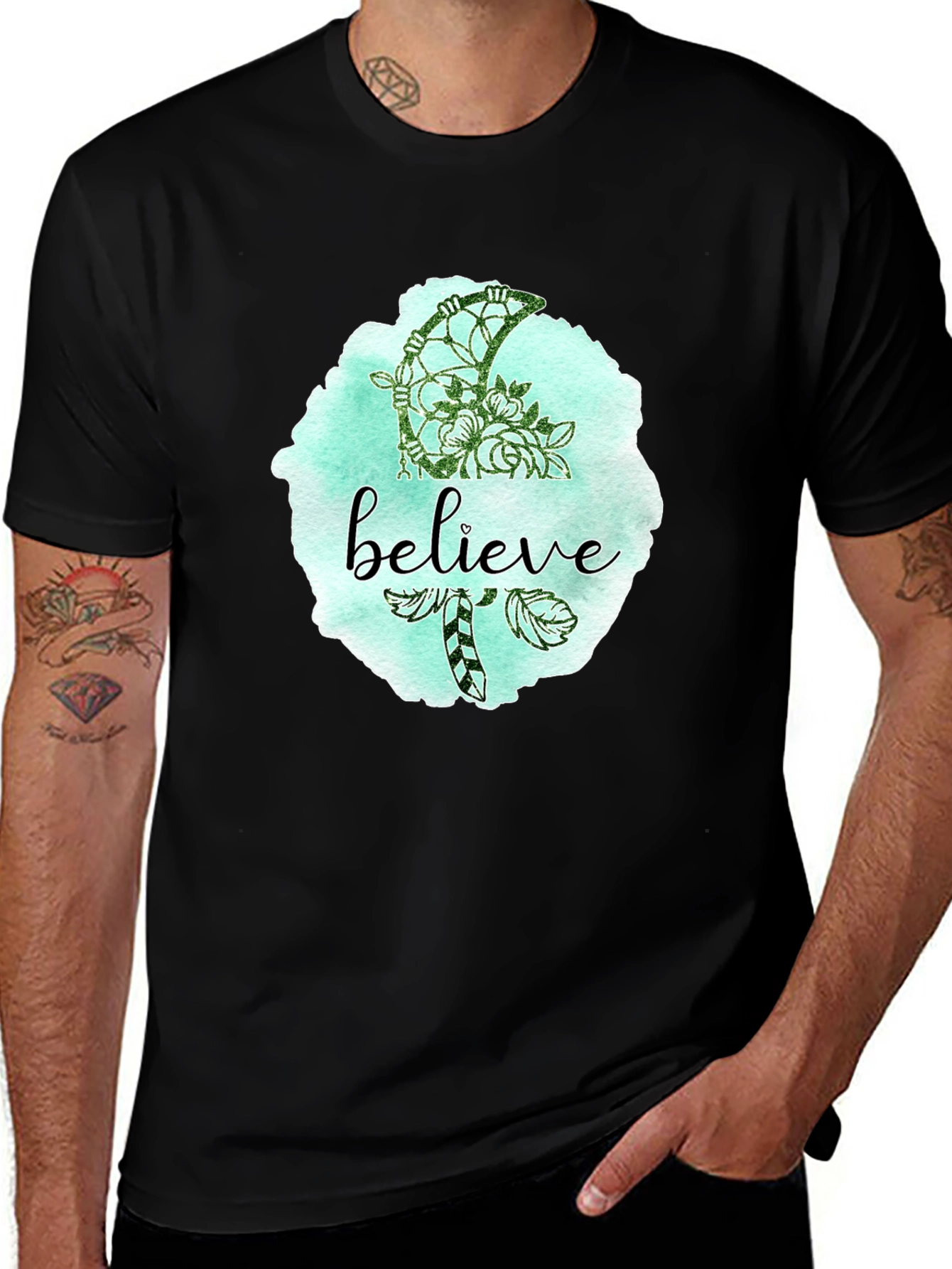 Variant 17 of Believe Floral Graphic T-Shirt