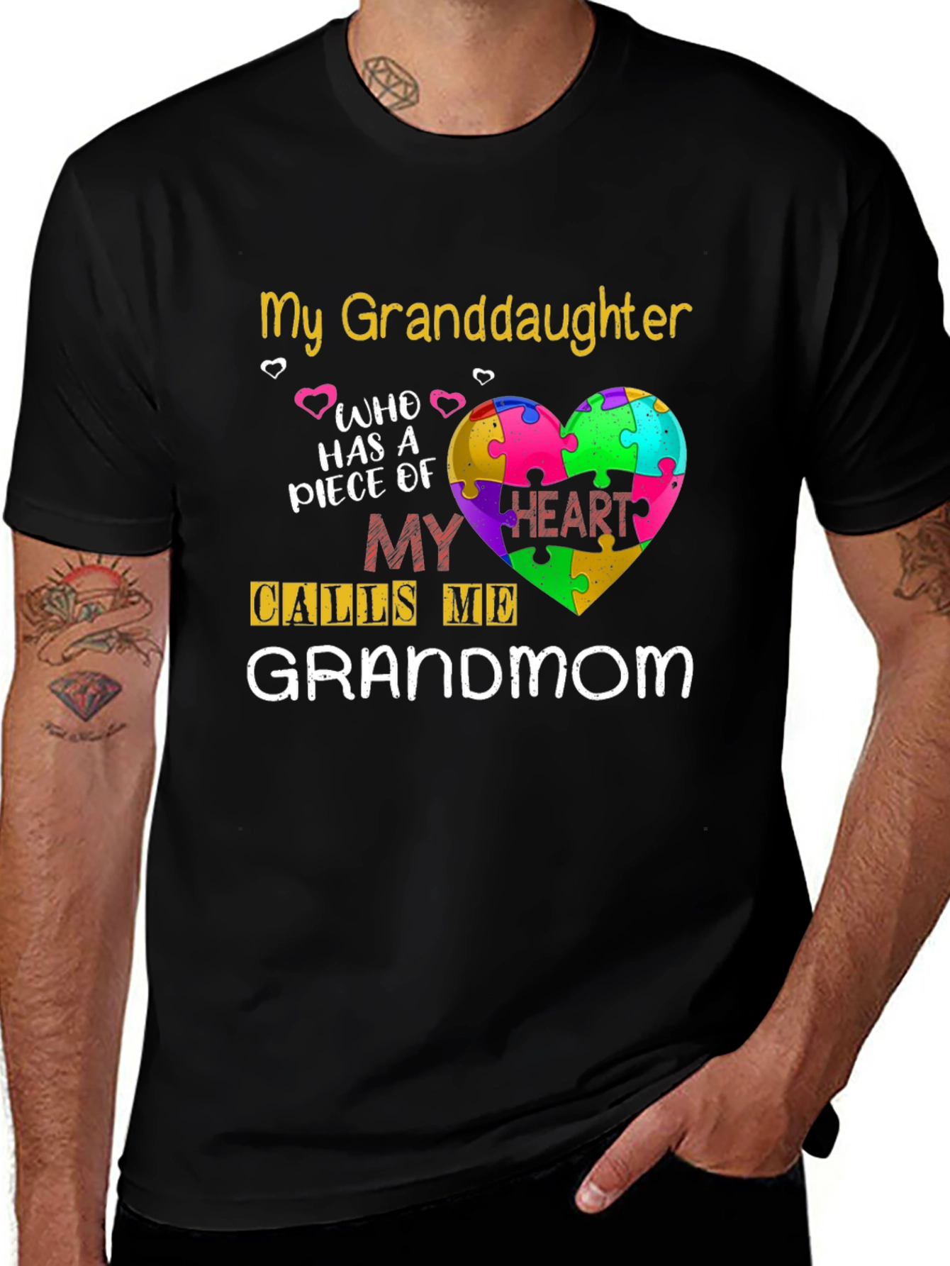Granddaughter Autism Awareness Heart T-Shirt