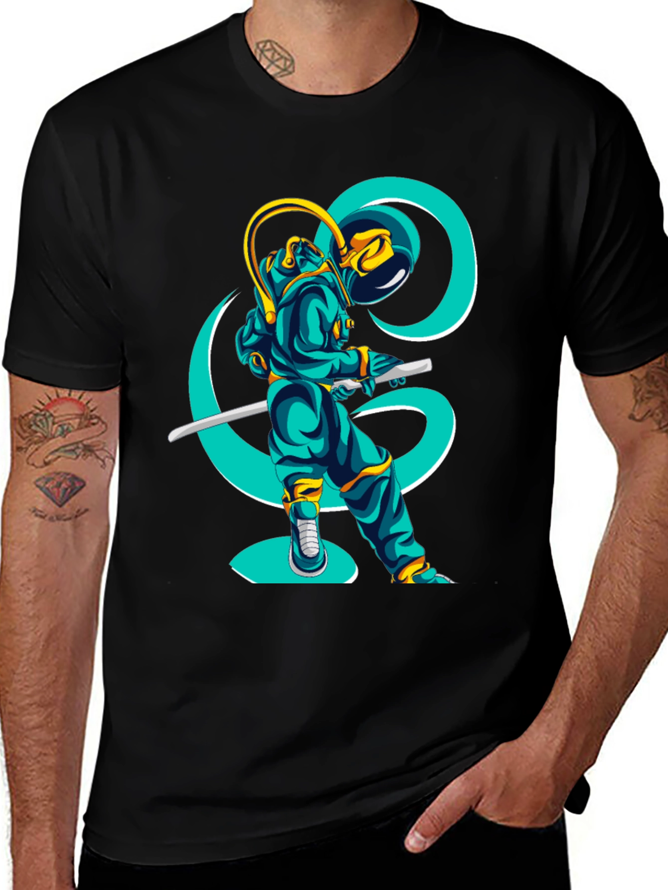 Variant 24 of Space Samurai Graphic Tee - Unique Design!