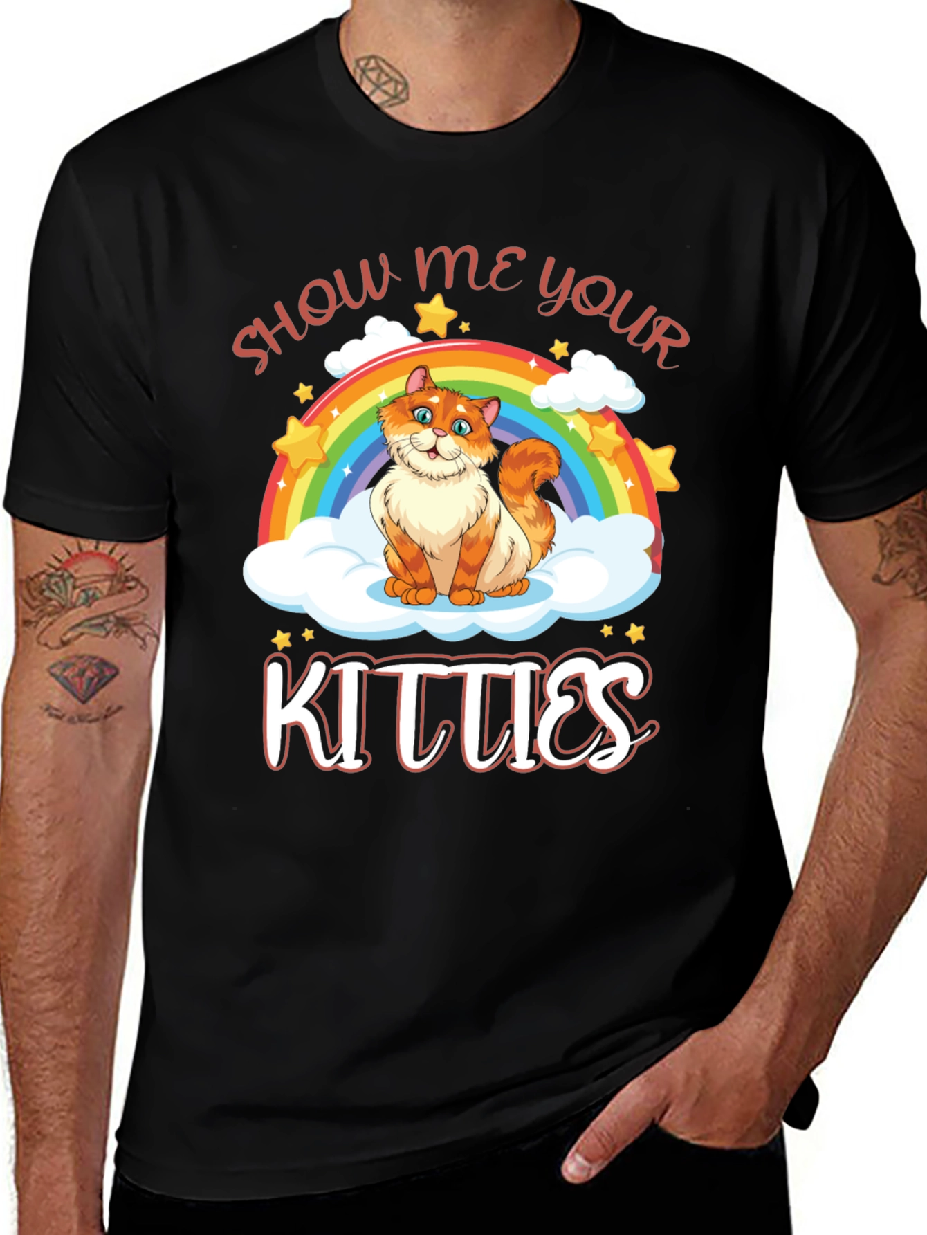 Variant 20 of Show Me Your Kitties T-Shirt - Cute Cat Rainbow Tee