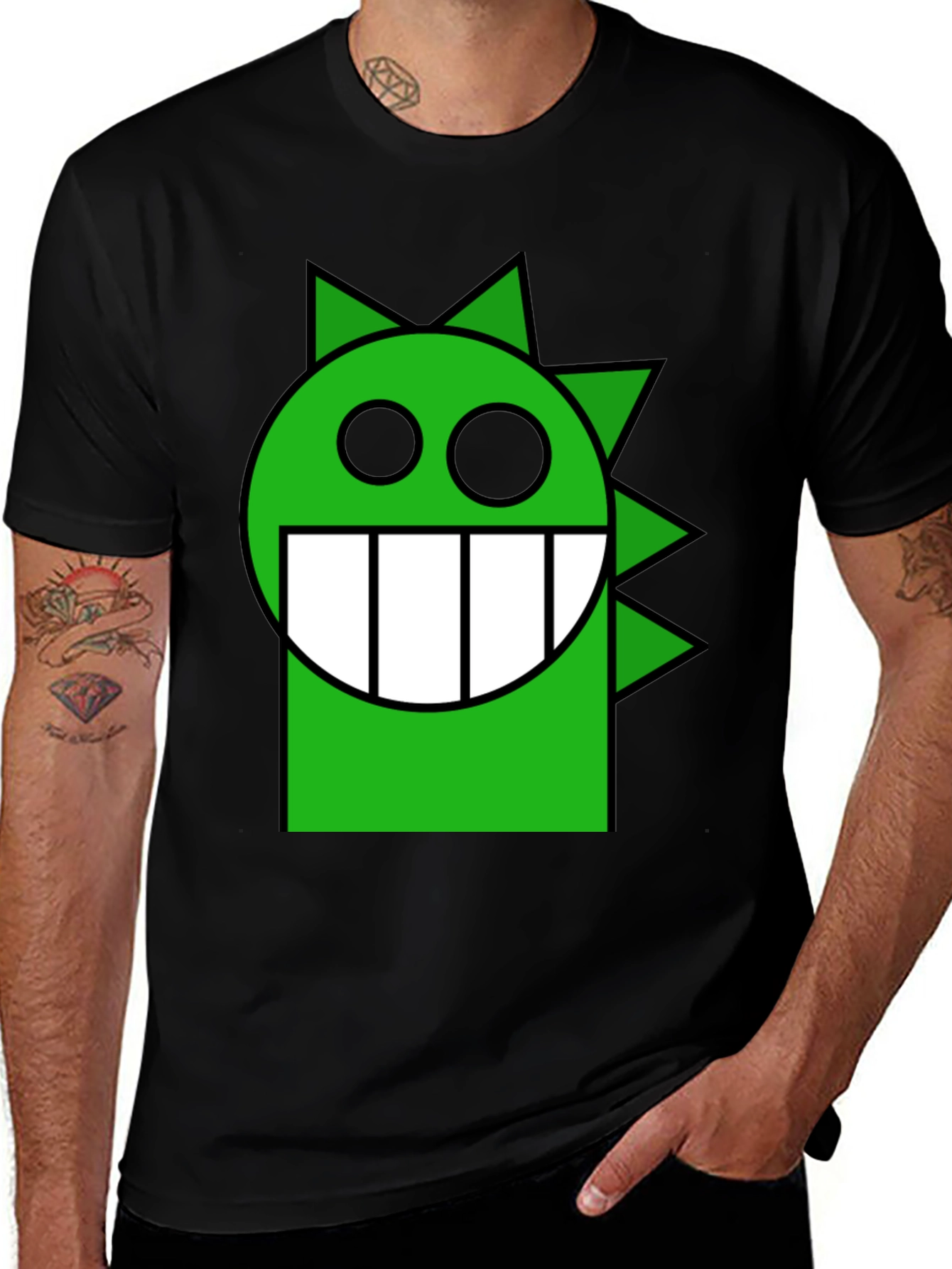 Variant 28 of Geometric Green Monster Graphic Tee