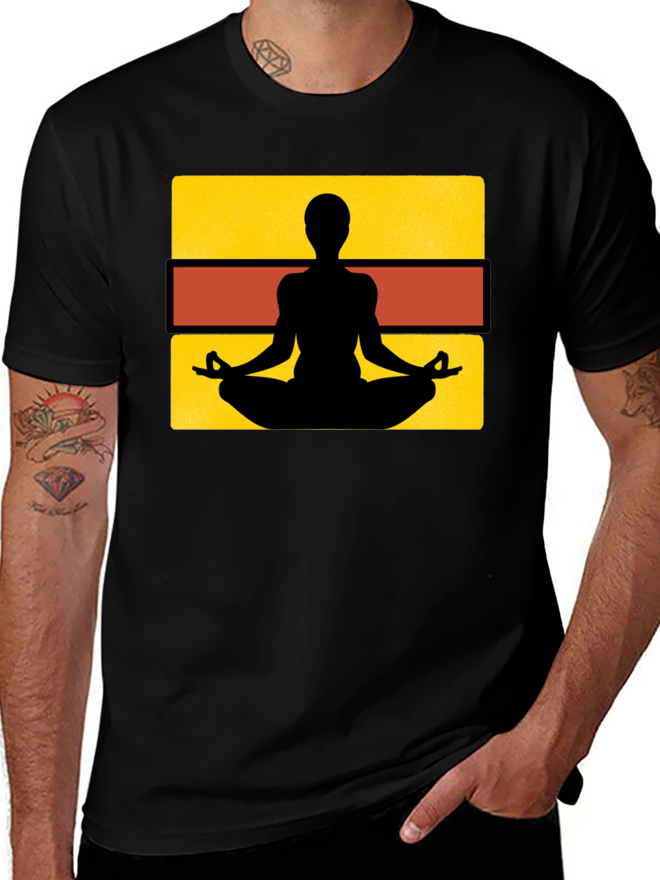 Variant 10 of Yoga Pose Graphic Tee - Zen Black T-Shirt