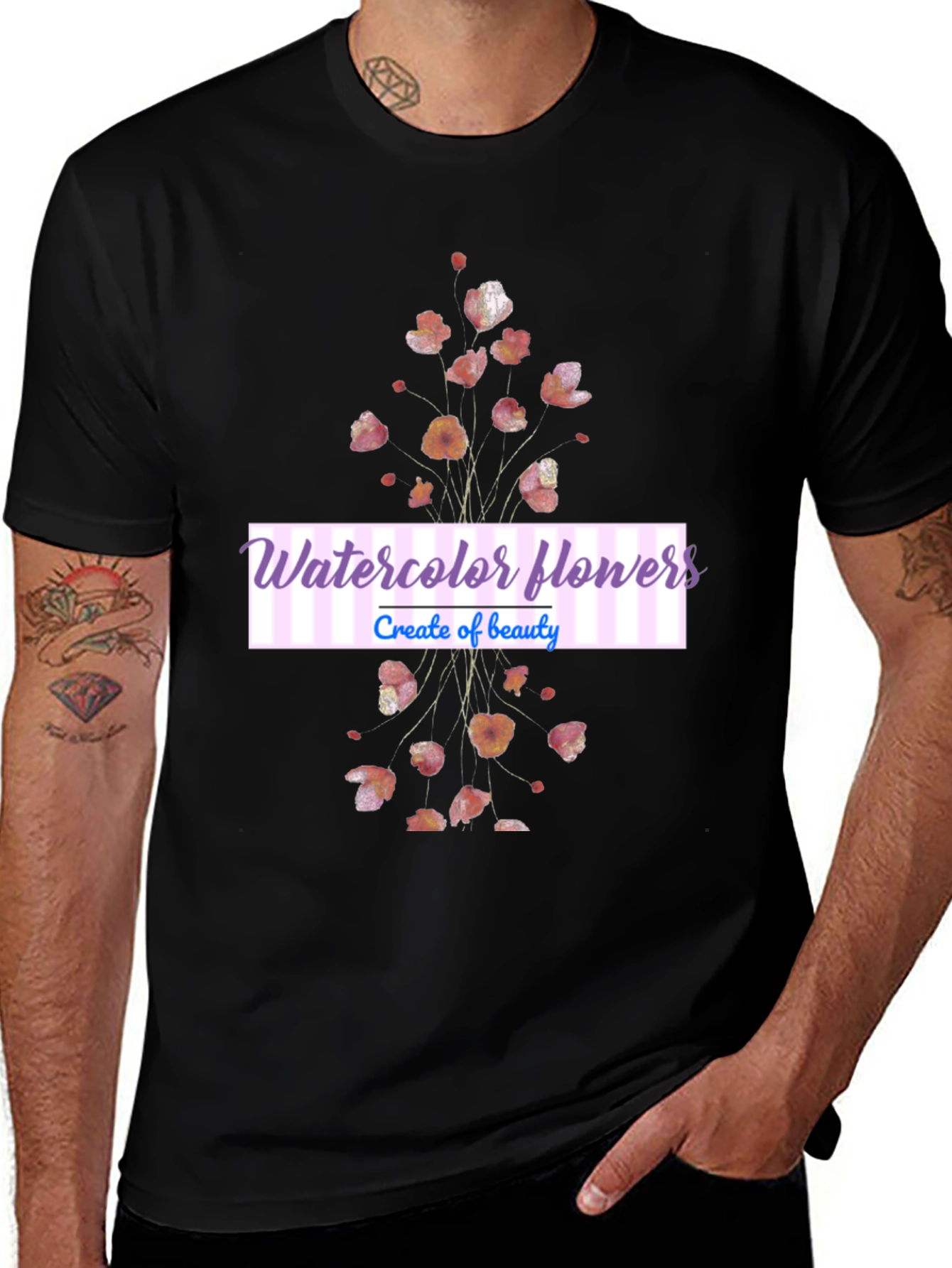 Variant 9 of Watercolor Floral Graphic Tee - Soft & Stylish