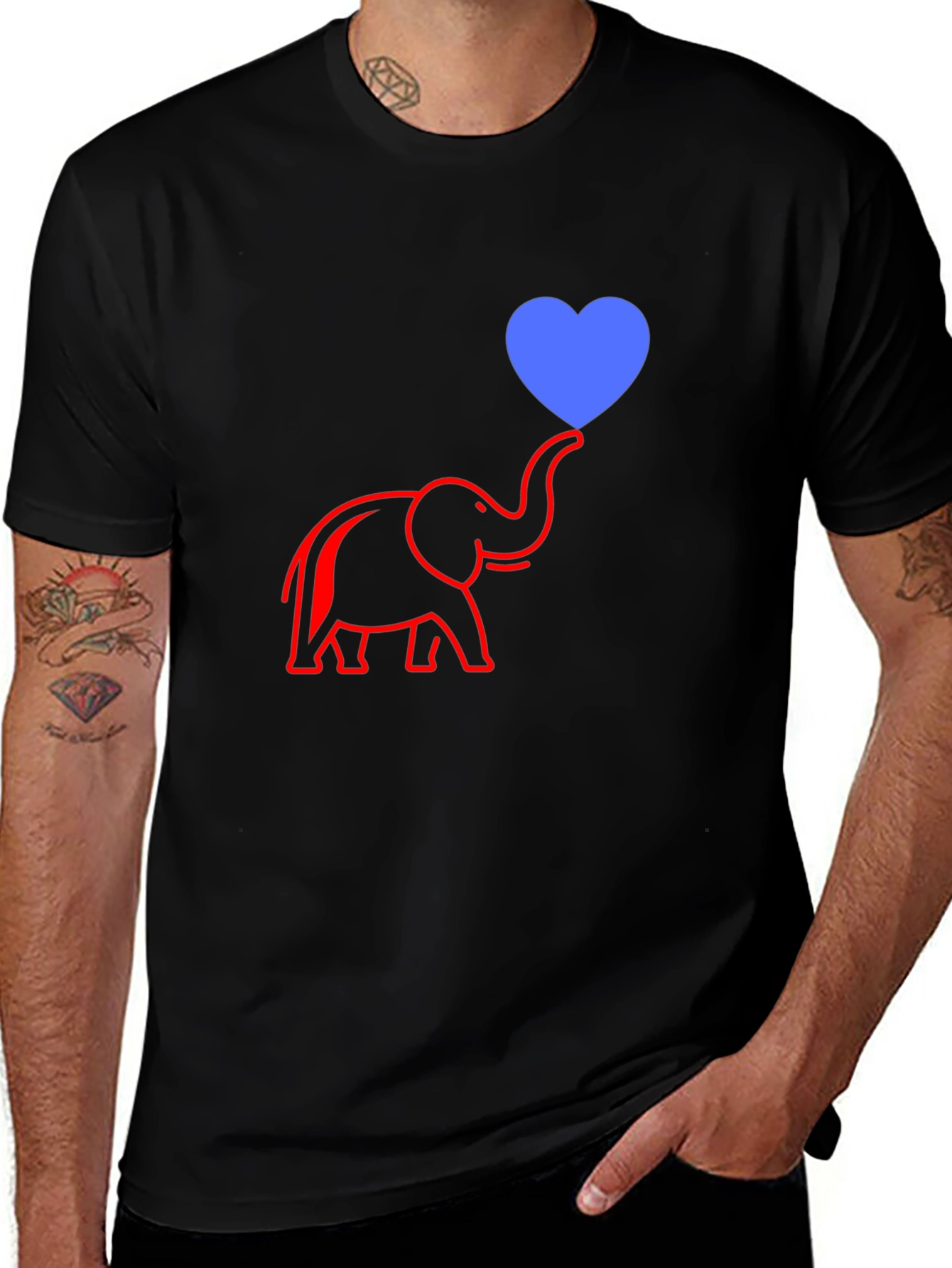 Variant 15 of Elephant Heart Graphic Tee - Modern Casual Style