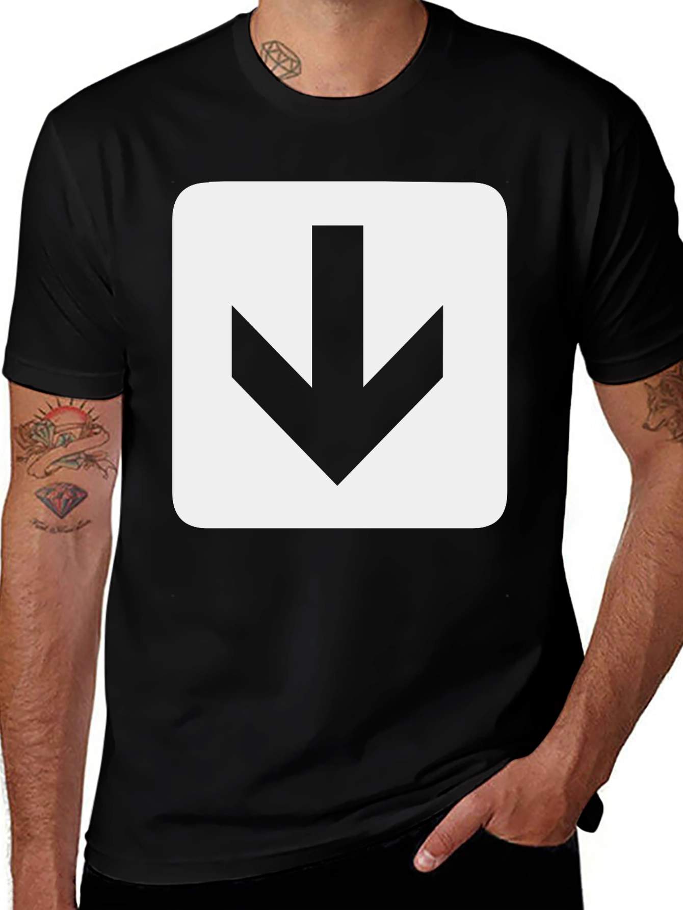 Variant 30 of Down Arrow Graphic Tee - Mens Black T-Shirt