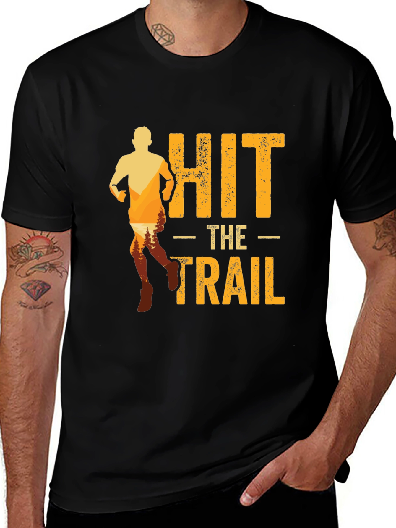 Variant 29 of Hit the Trail T-Shirt - Running Adventure Tee