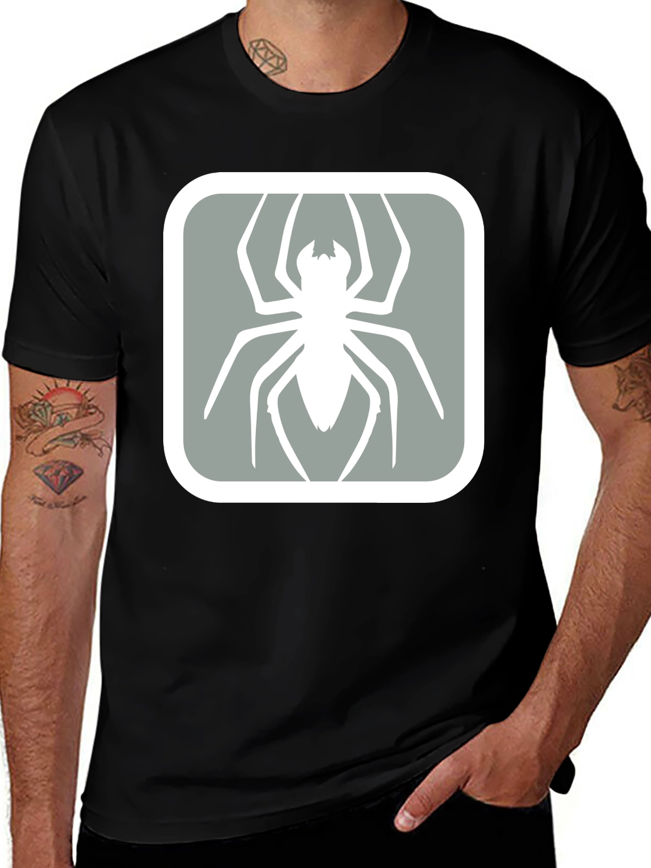 Variant 5 of Spider Graphic T-Shirt - Cool Black Tee