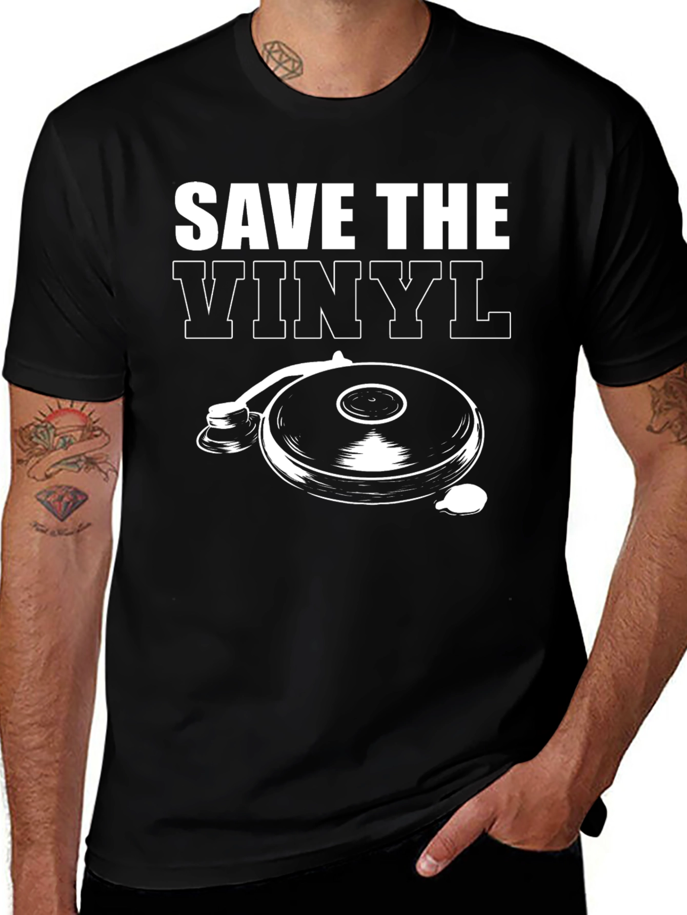 Variant 19 of Save the Vinyl Black Graphic T-Shirt
