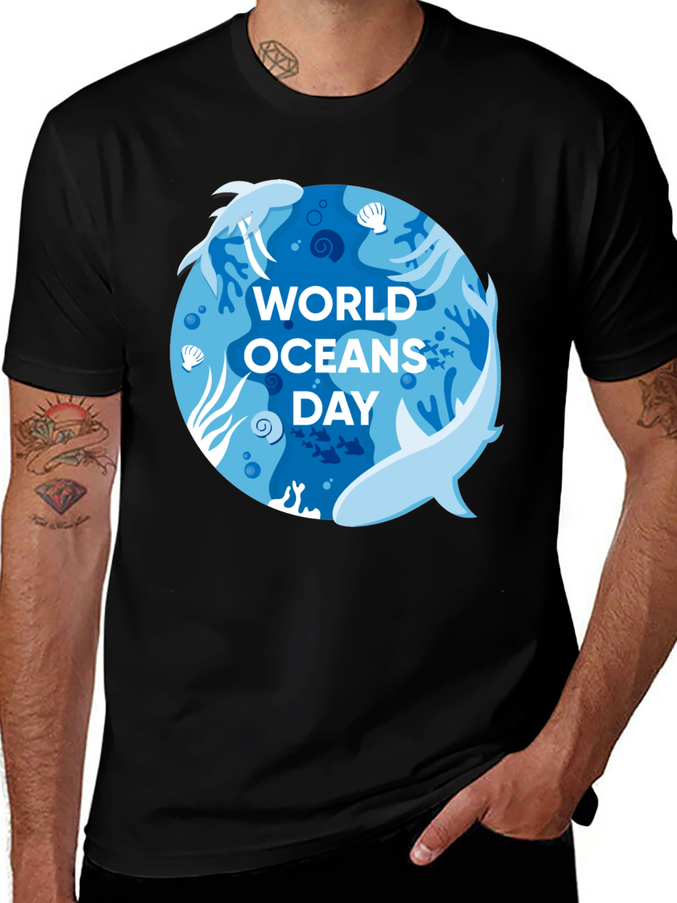 World Oceans Day T-Shirt - Shark Design