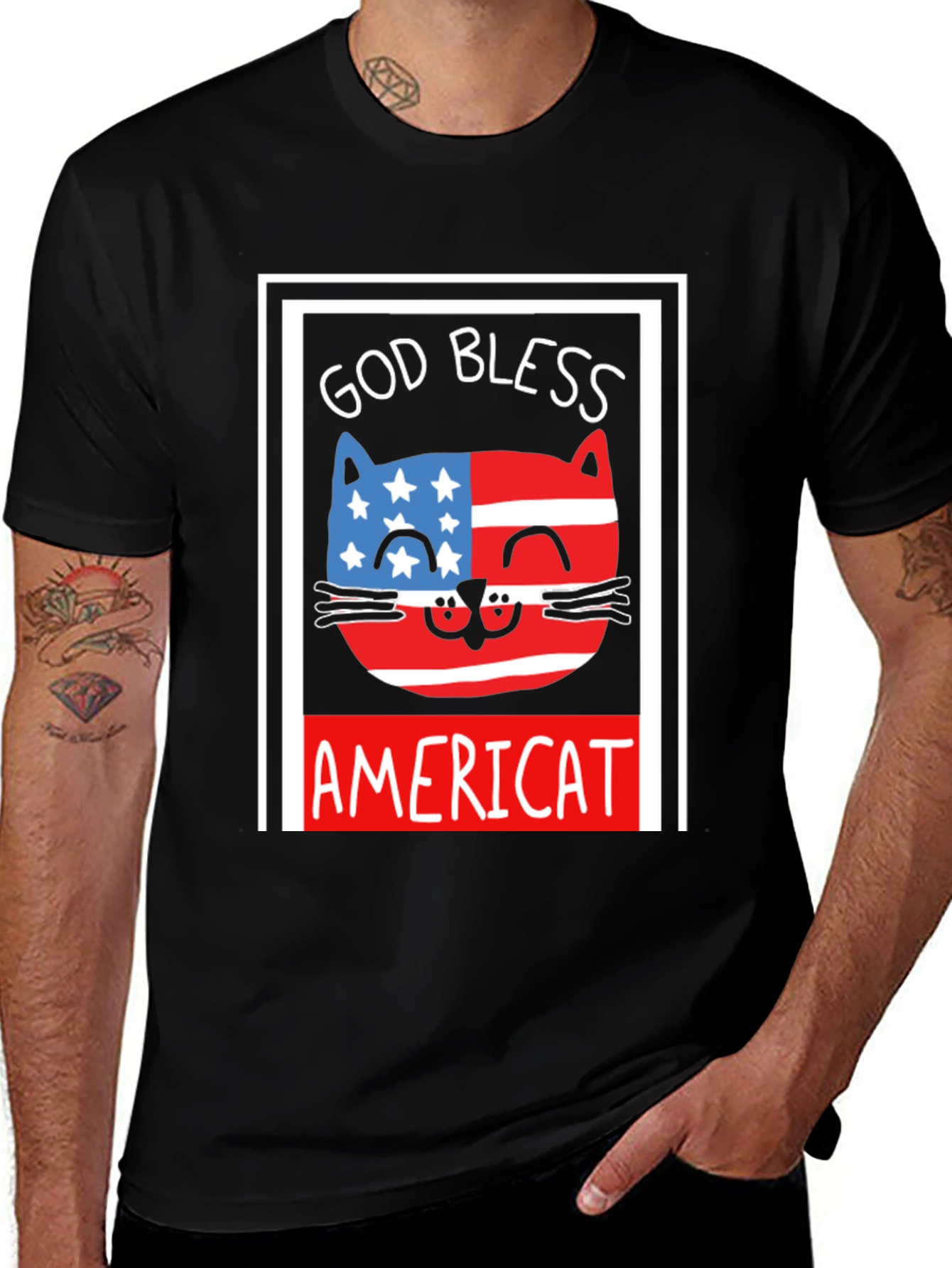 Variant 28 of God Bless Americat Patriotic Graphic Tee