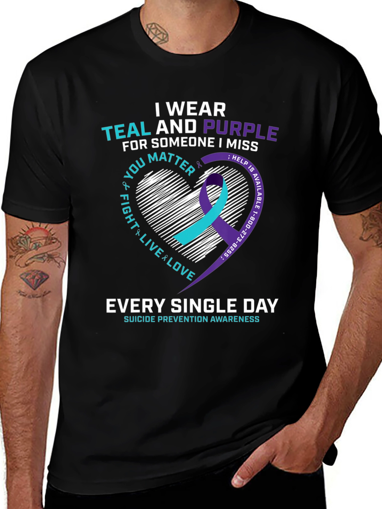 Teal & Purple Suicide Prevention Awareness T-Shirt