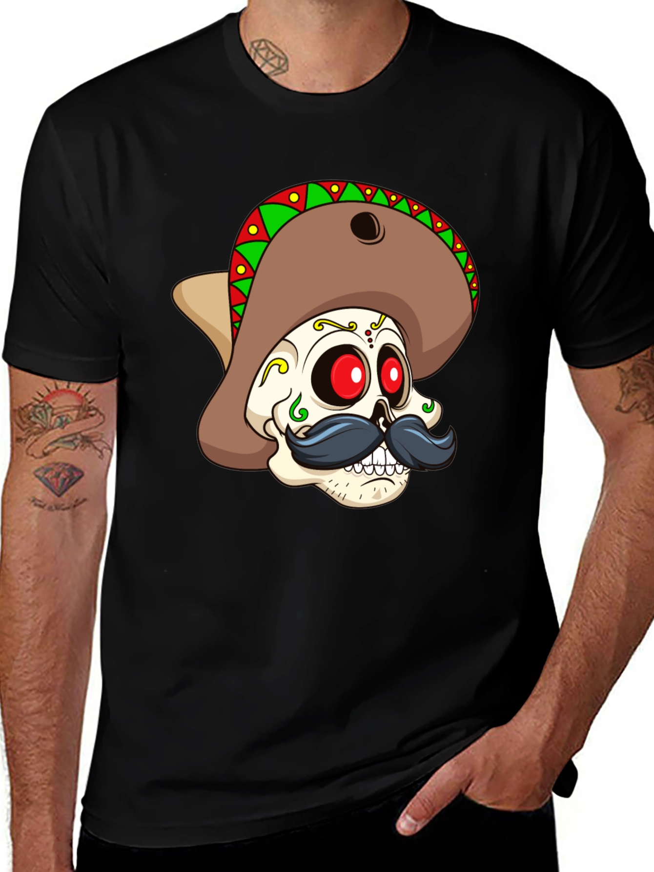 Dia de los Muertos Skull Graphic Tee