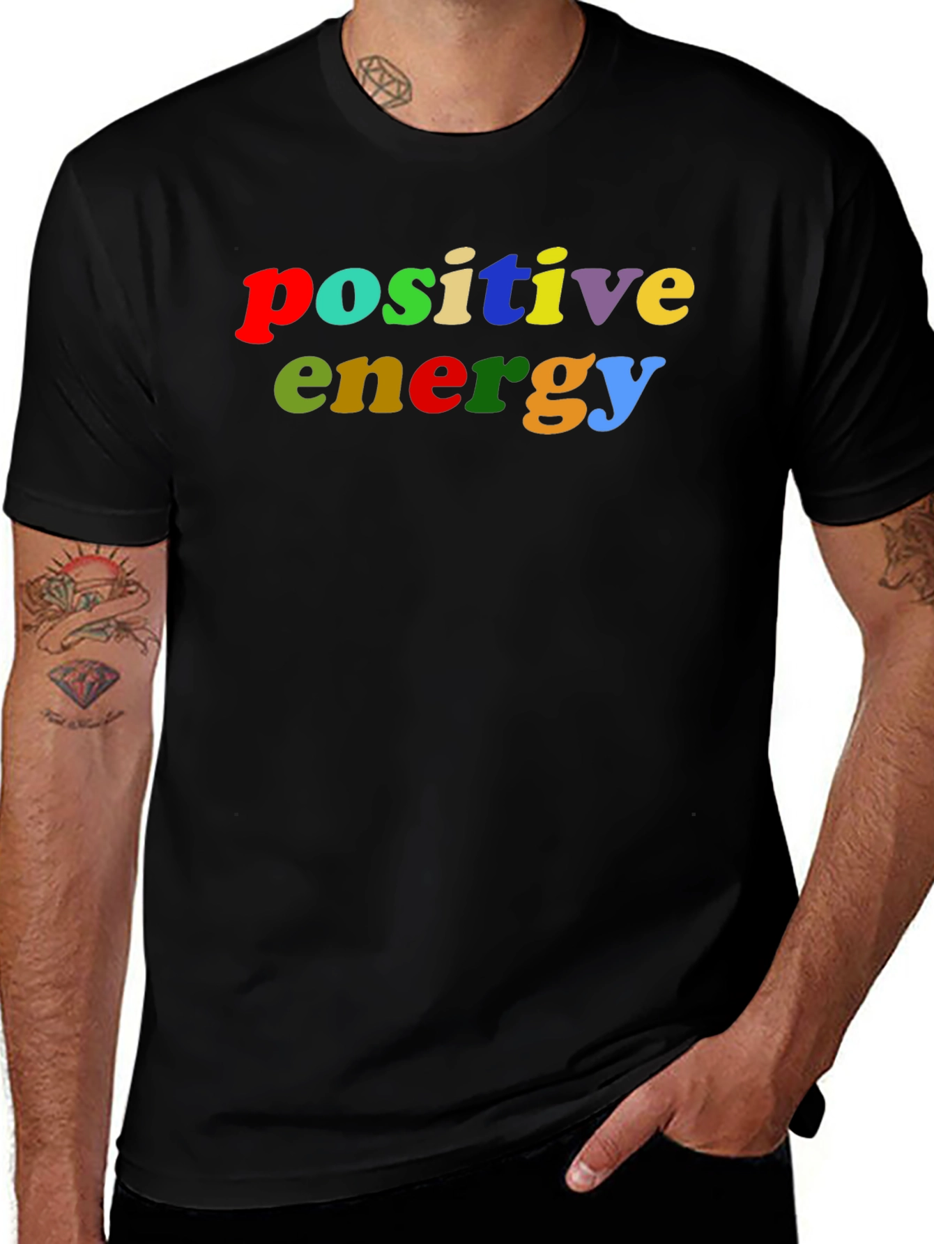 Variant 18 of Positive Energy Black Crew Neck T-Shirt