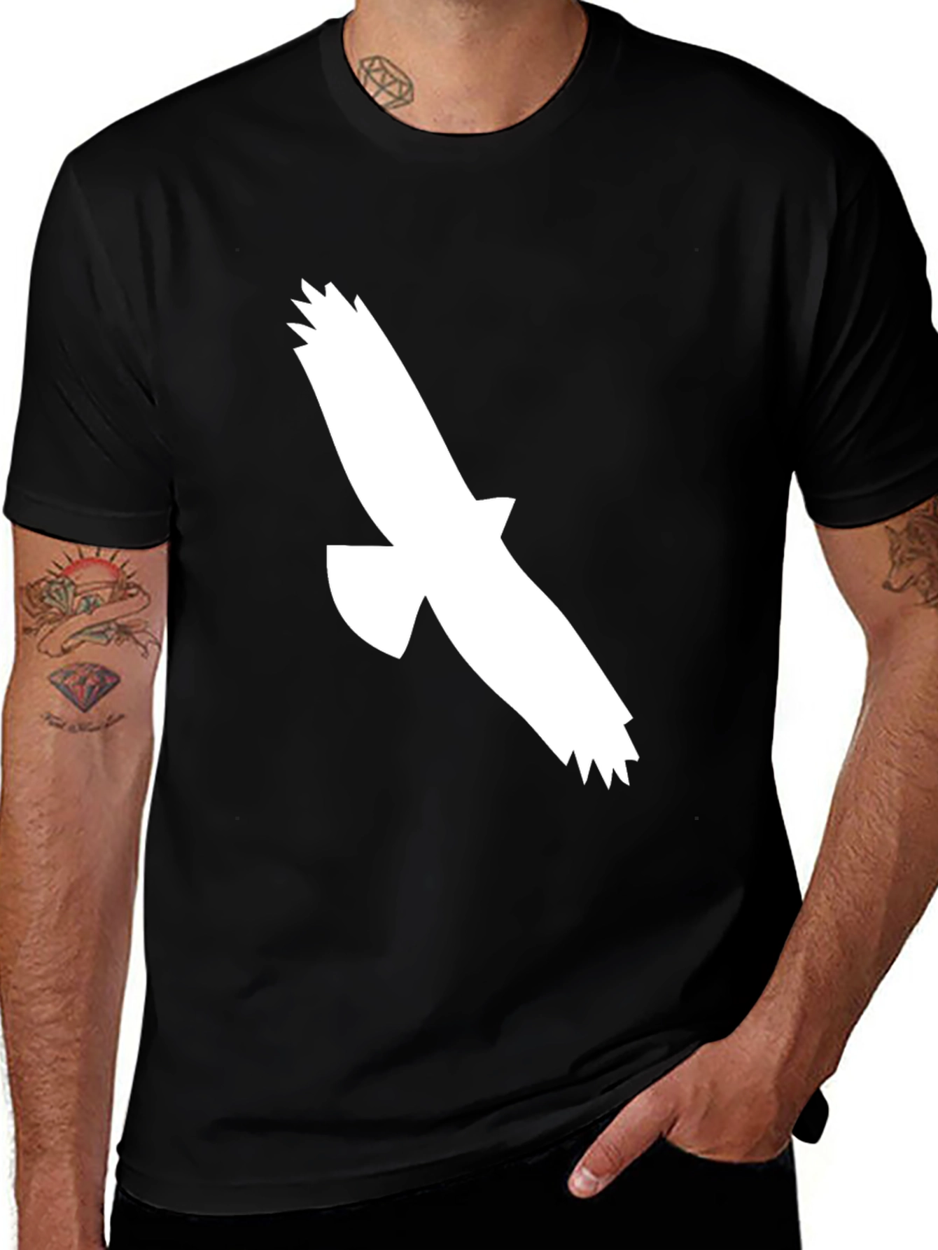 Black T-Shirt with Eagle Graphic