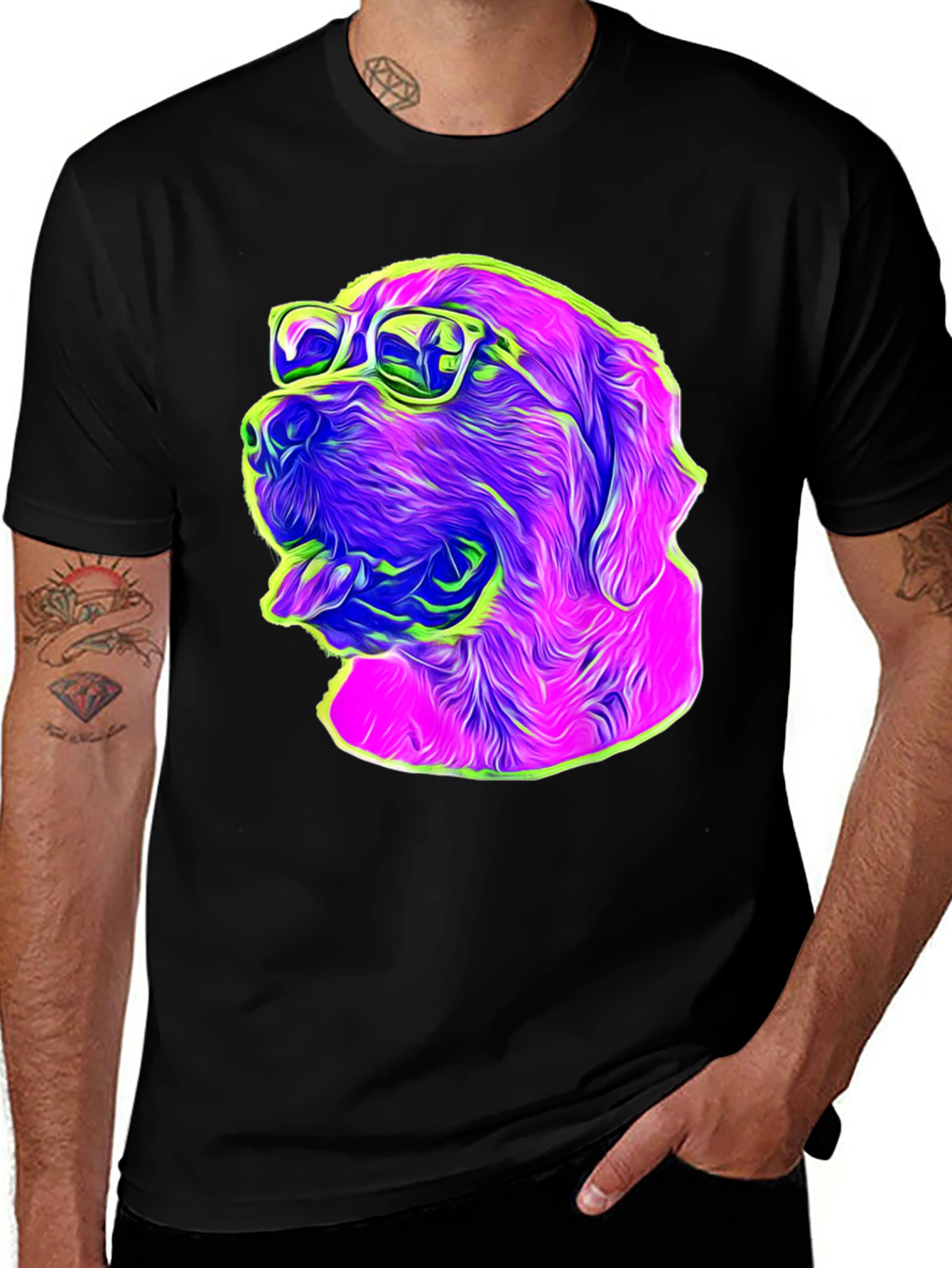 Variant 22 of Cool Dog Graphic T-Shirt - Black