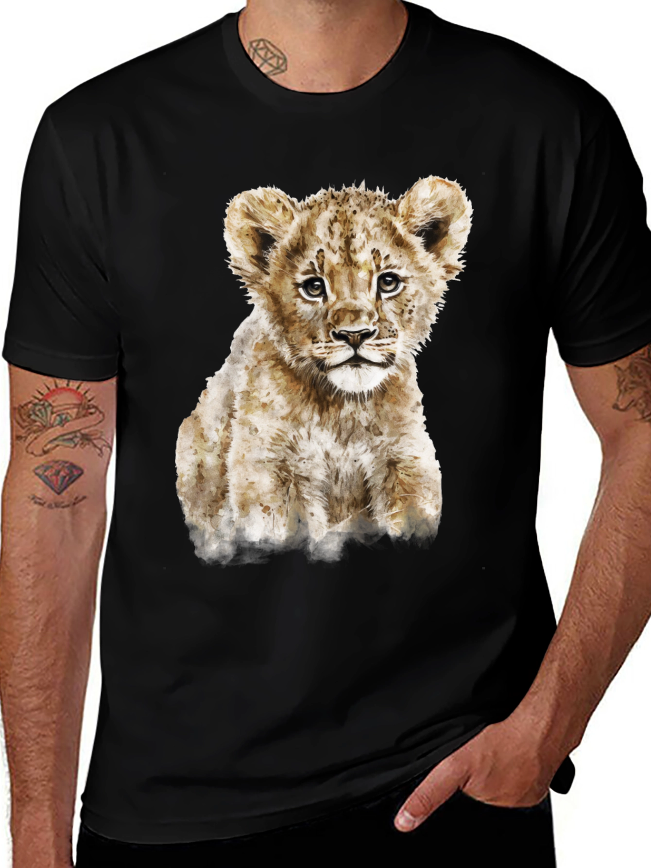 Variant 28 of Lion Cub Graphic T-Shirt - Black