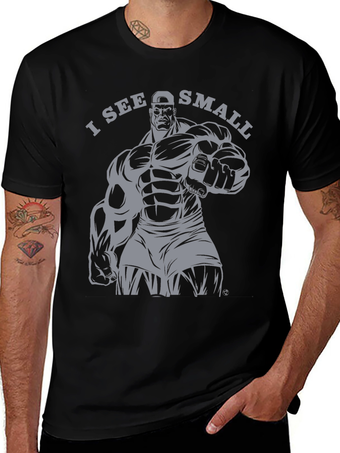 Variant 13 of I See Small Funny Gym T-Shirt Bodybuilding Gift