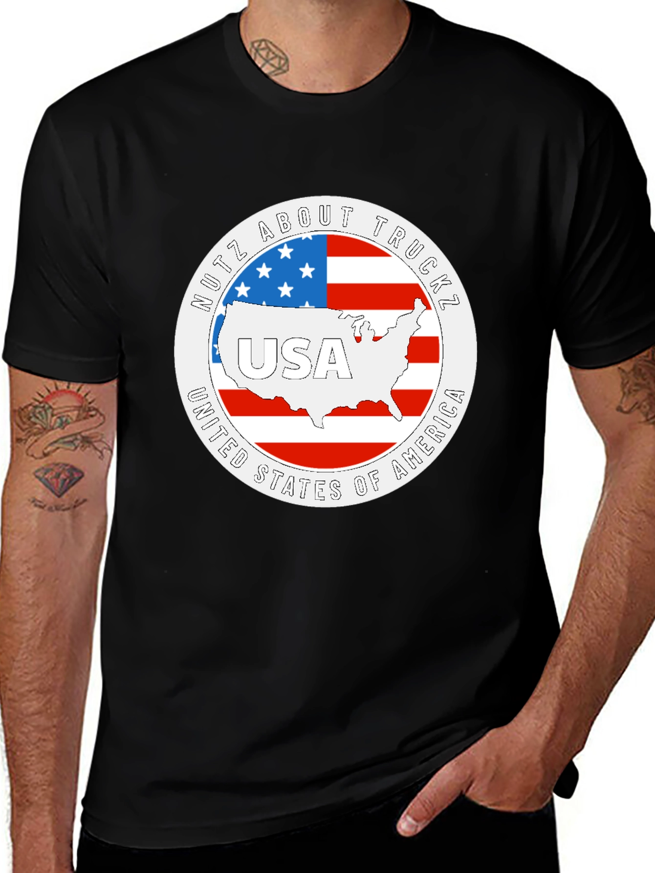 Variant 15 of USA Truckz Graphic Tee - Black