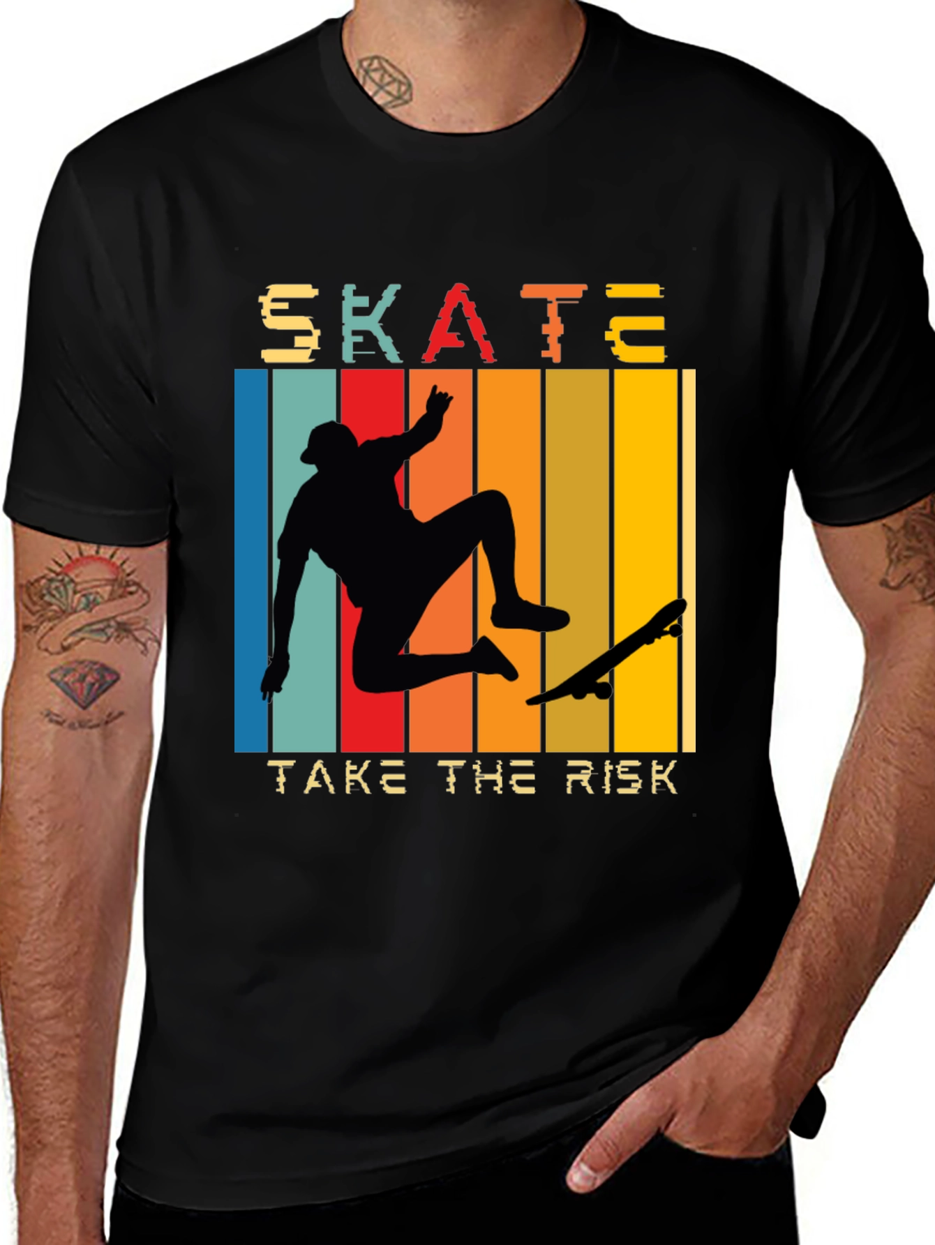 Variant 24 of Skateboarding Tee: Take the Risk in Style