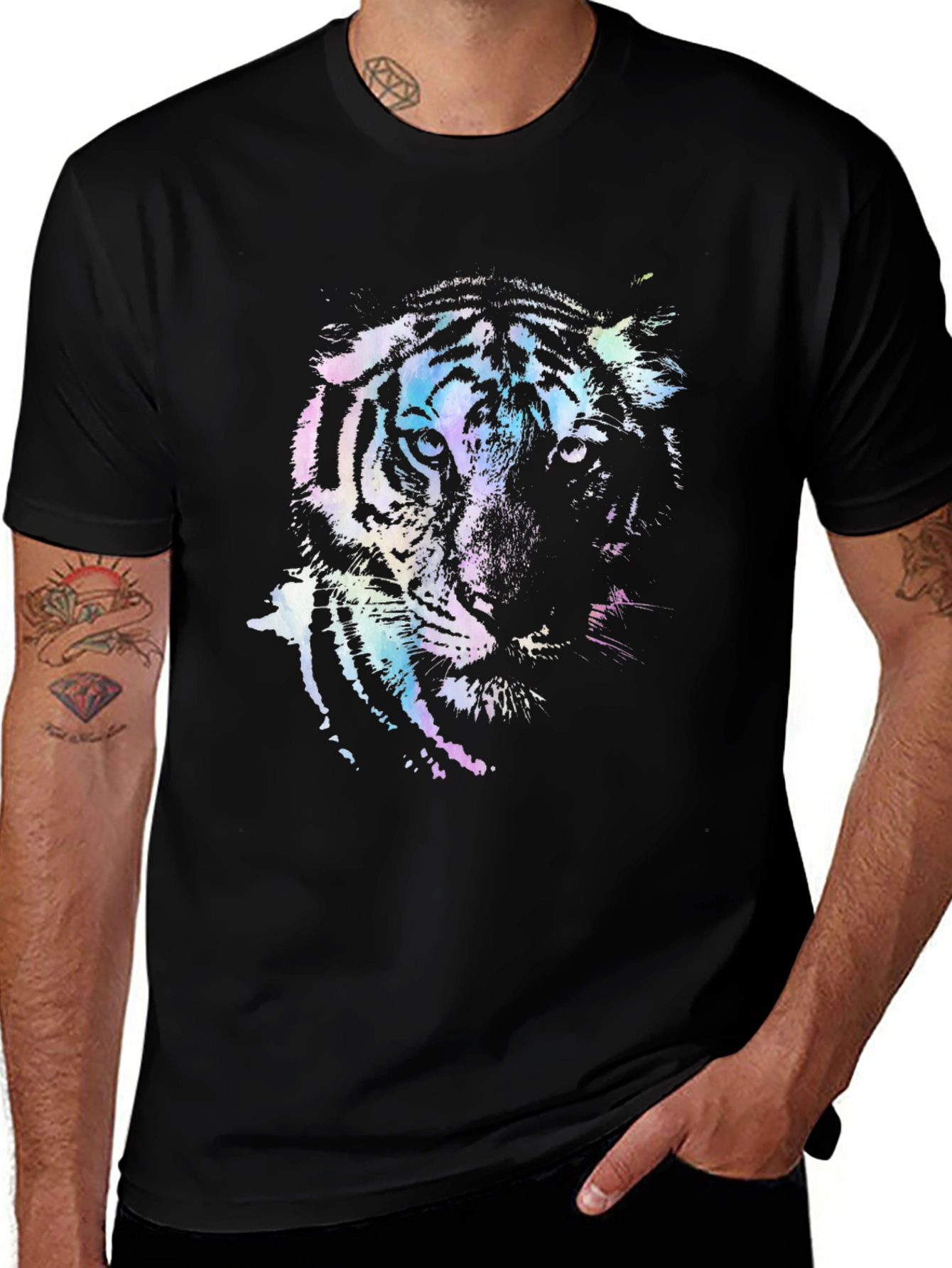 Variant 10 of Tiger Graphic Black T-Shirt