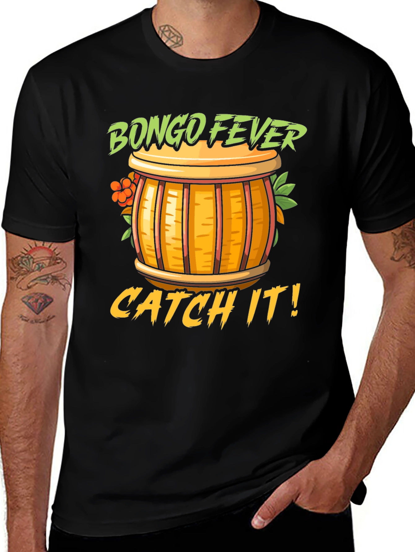 Variant 4 of Bongo Fever T-Shirt - Catch It! Graphic Tee