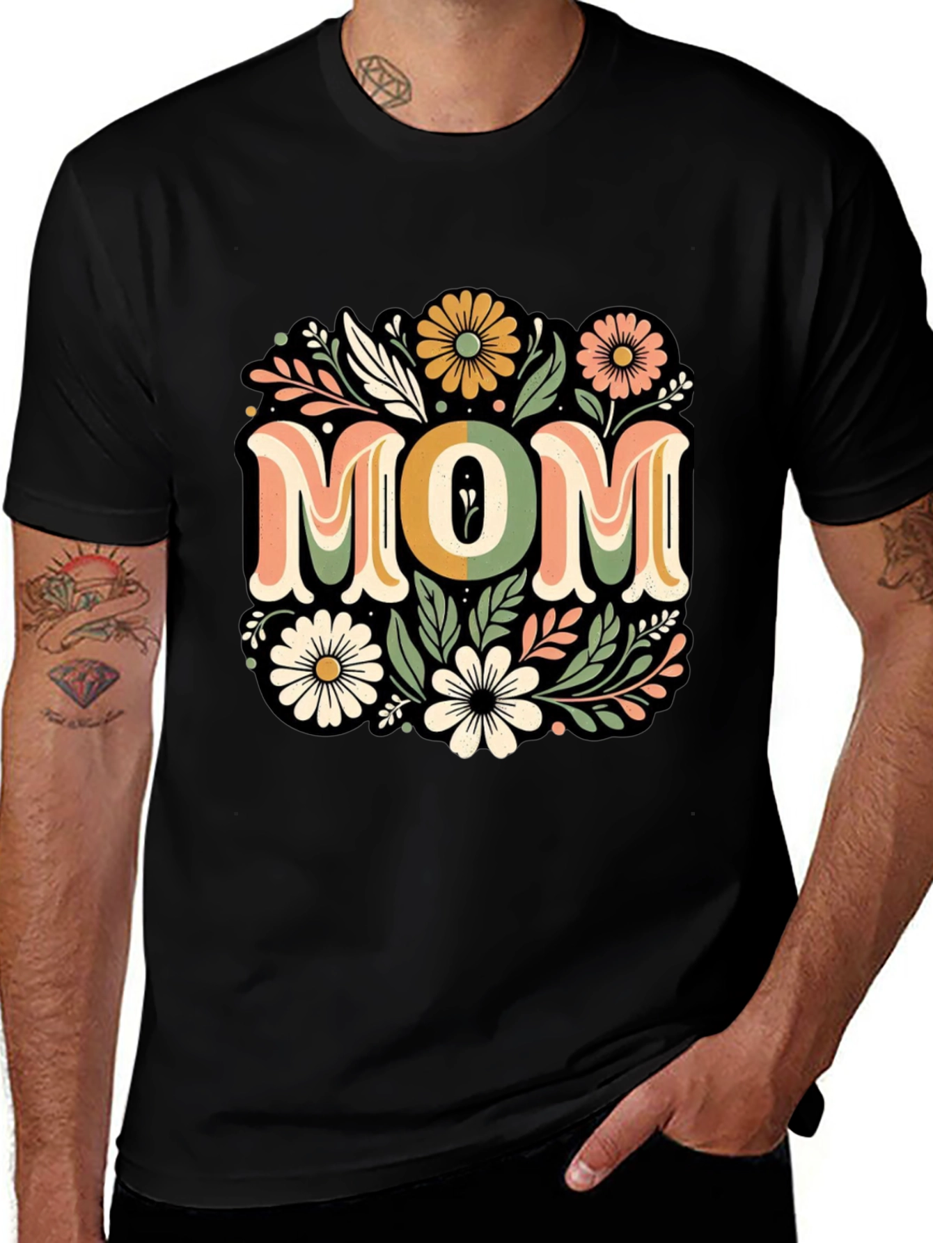 Floral Mom T-Shirt - Retro Style