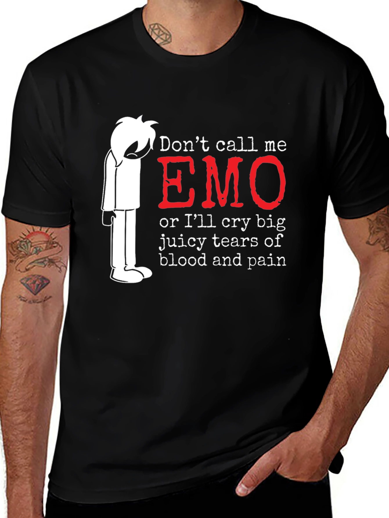Don't Call Me Emo T-Shirt - Funny Graphic Tee