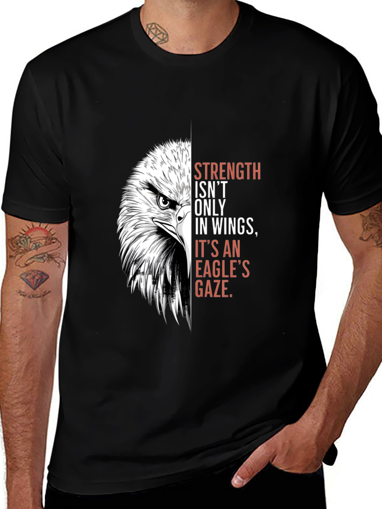 Variant 15 of Eagle Gaze Graphic Tee - Strength in Vision T-Shirt