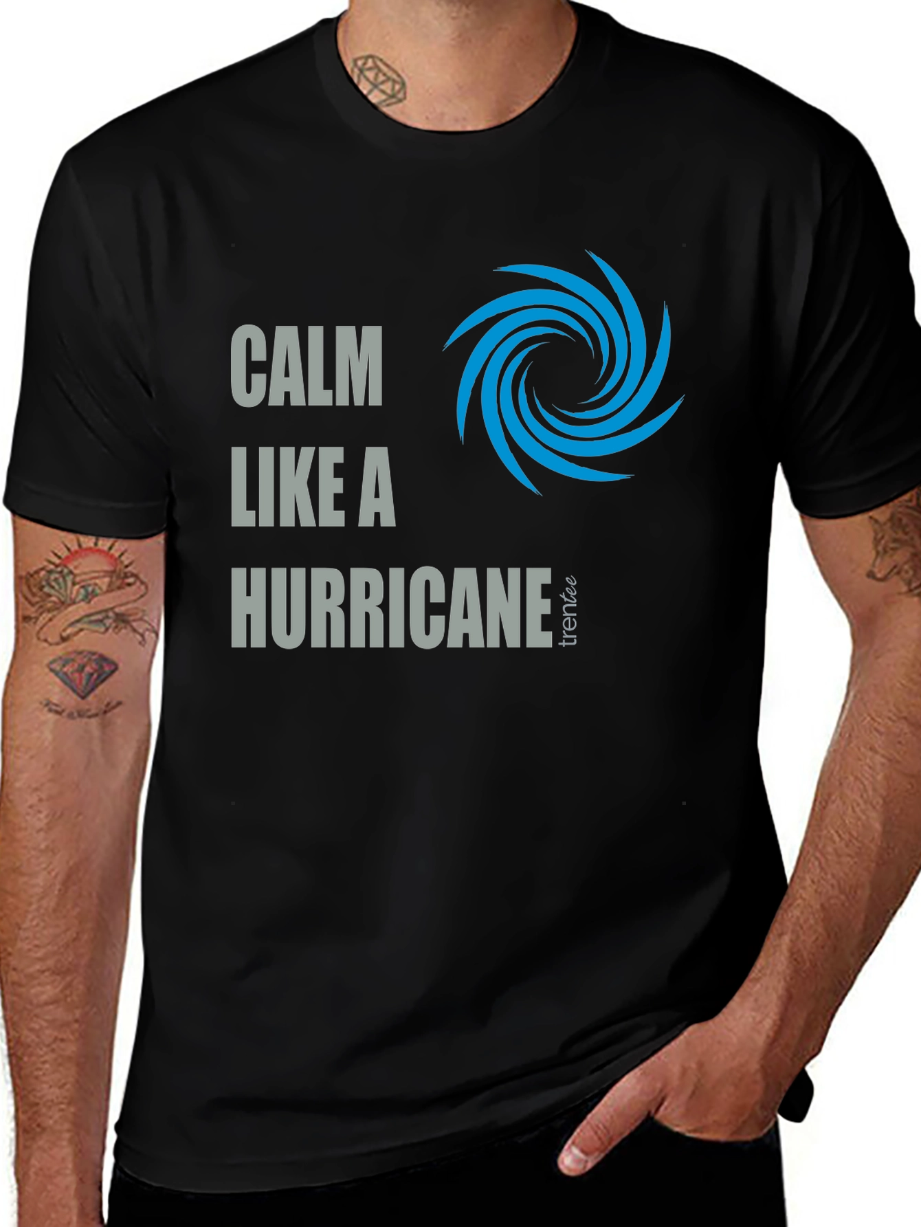 Variant 26 of Calm Like A Hurricane Men's Black T-Shirt