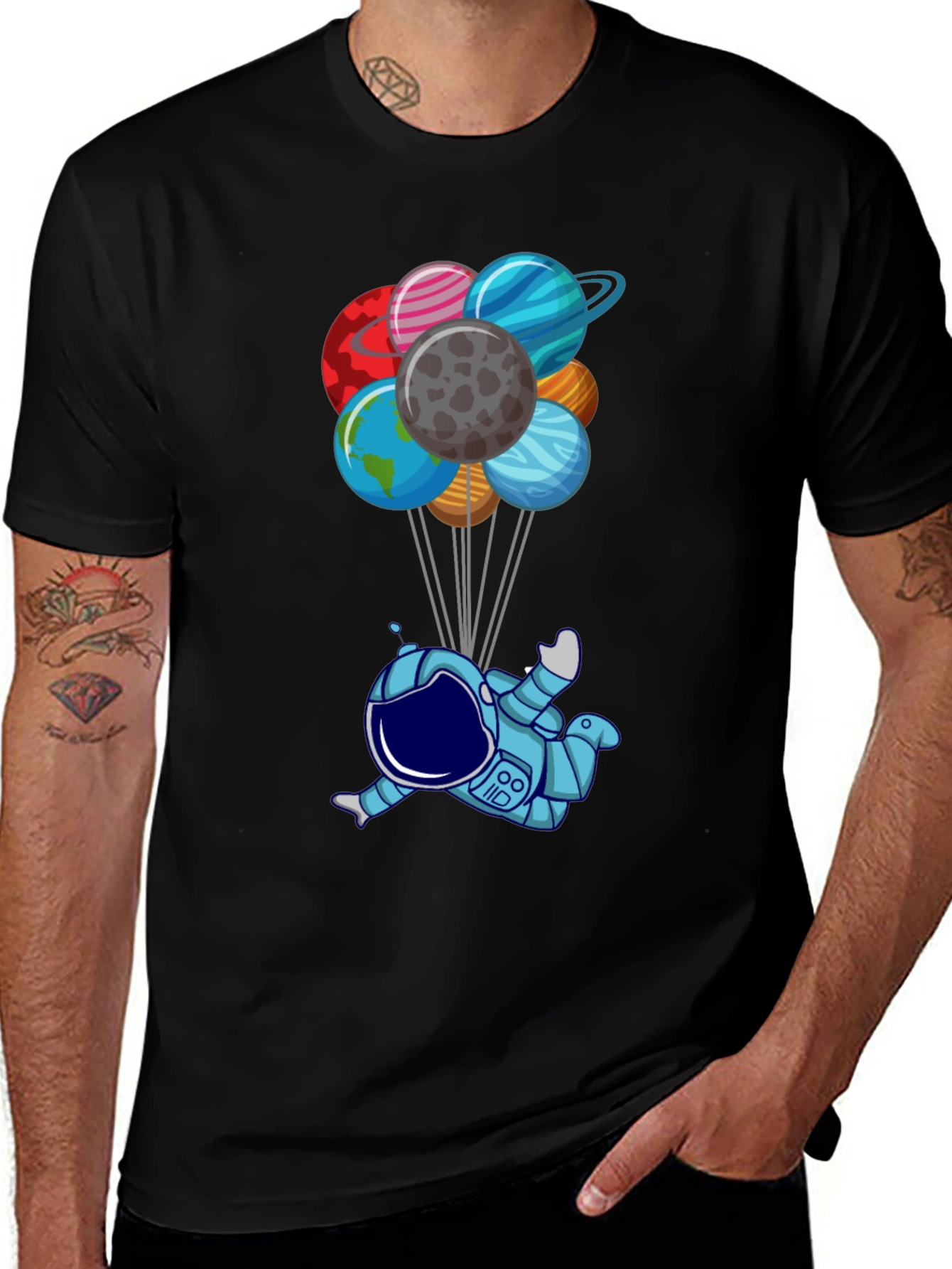 Variant 24 of Astronaut & Planet Balloons Graphic Tee