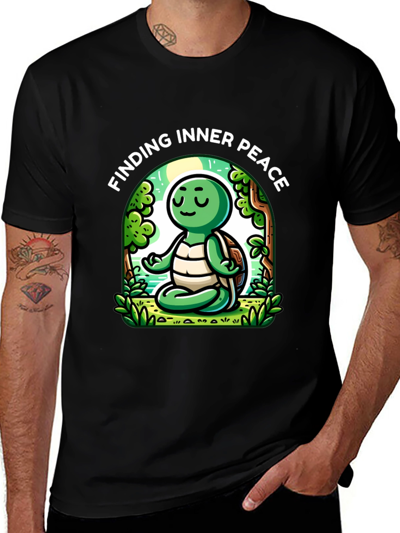 Variant 10 of Finding Inner Peace Turtle Graphic Tee