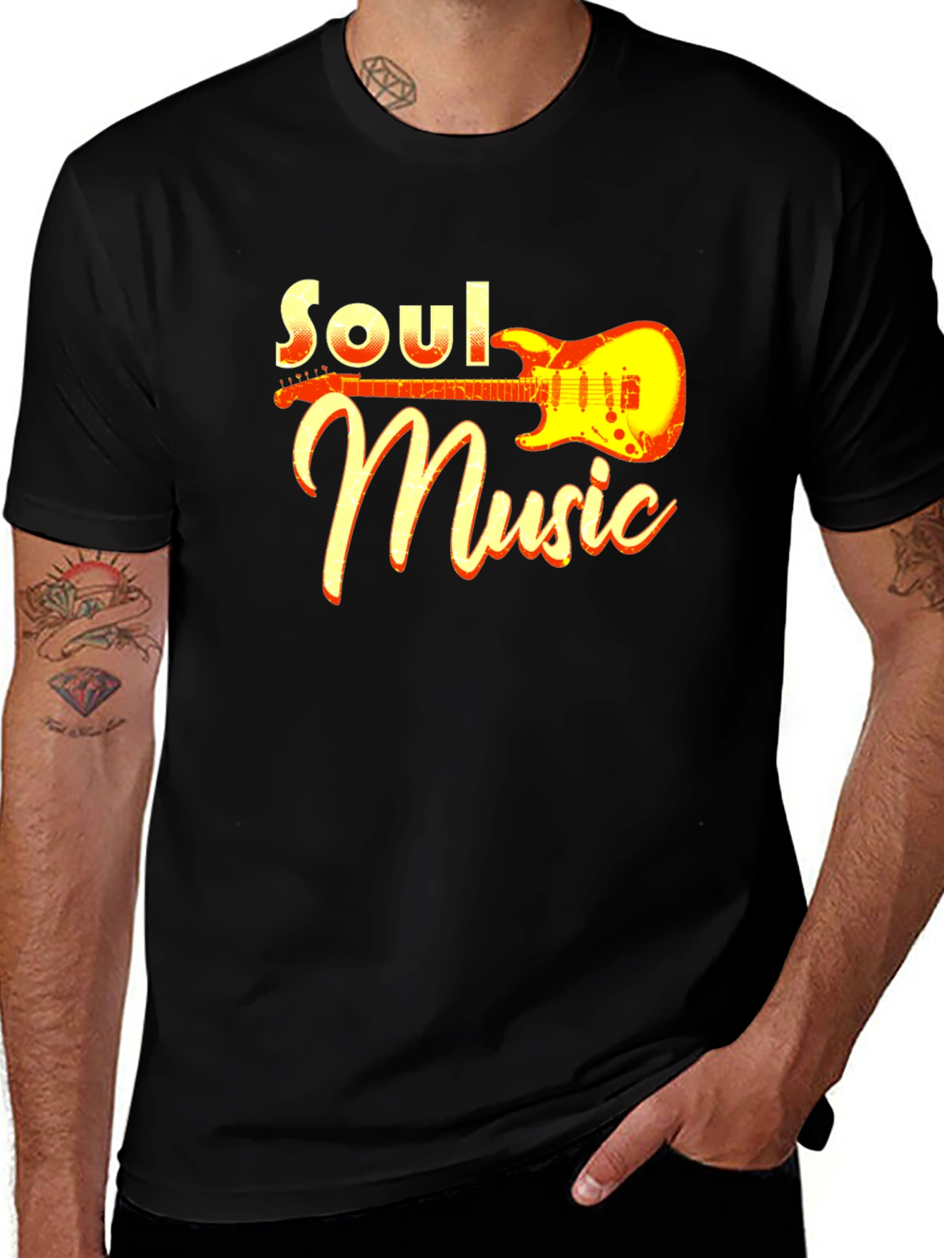 Variant 23 of Soul Music Graphic Tee - Black Short Sleeve