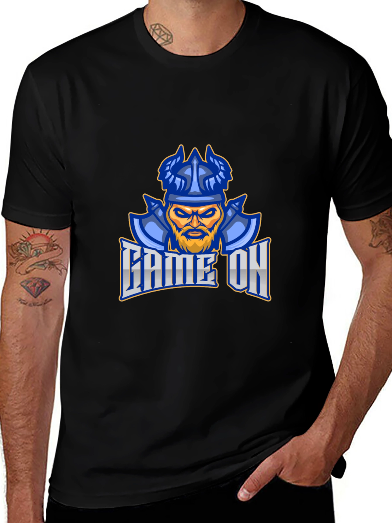 Variant 7 of Game On Viking Graphic T-Shirt - Black