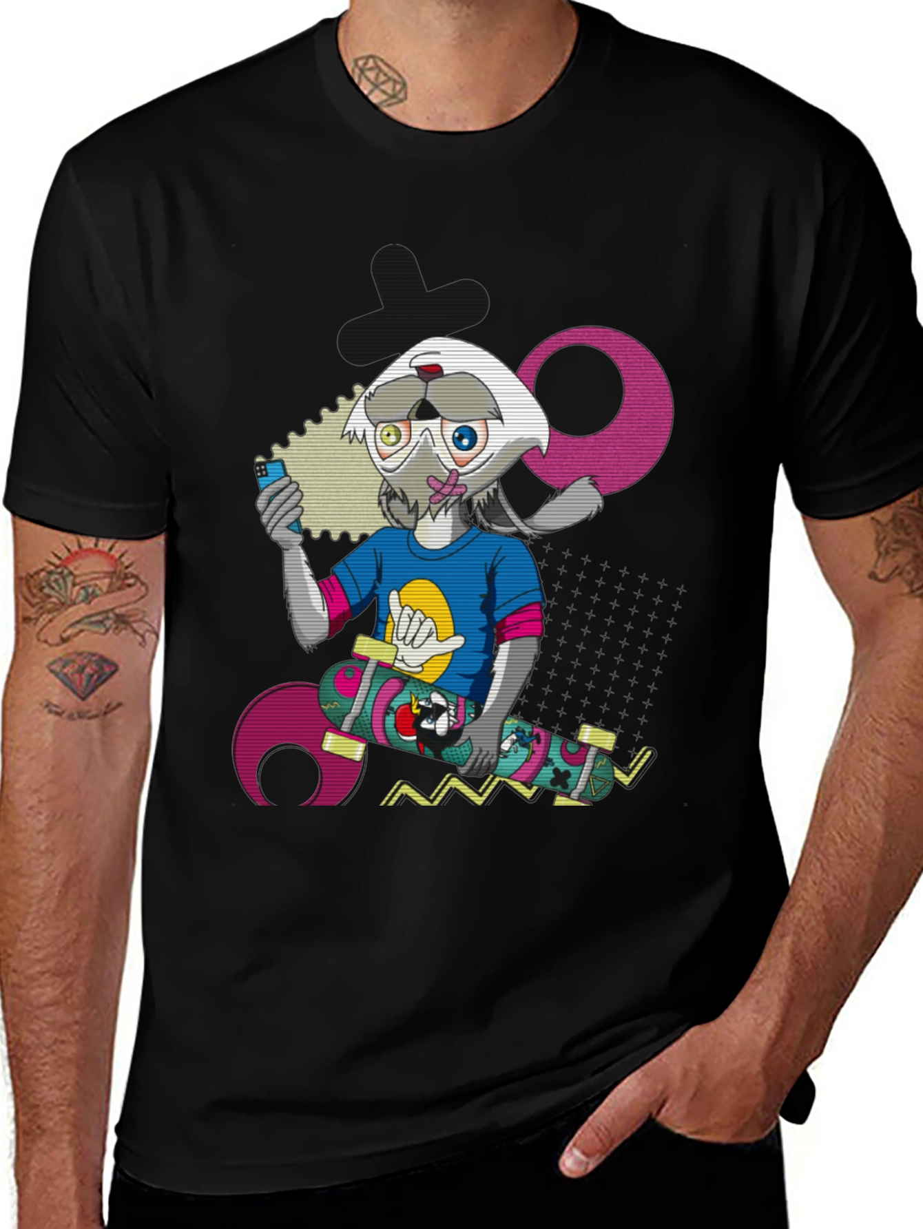 Variant 6 of Cool Character Graphic Print Black T-Shirt