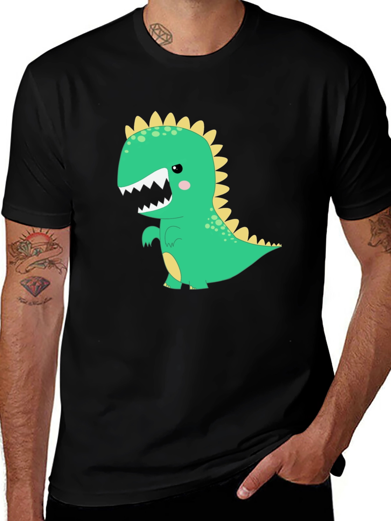 Variant 13 of Dino Graphic T-Shirt - Black Casual Tee