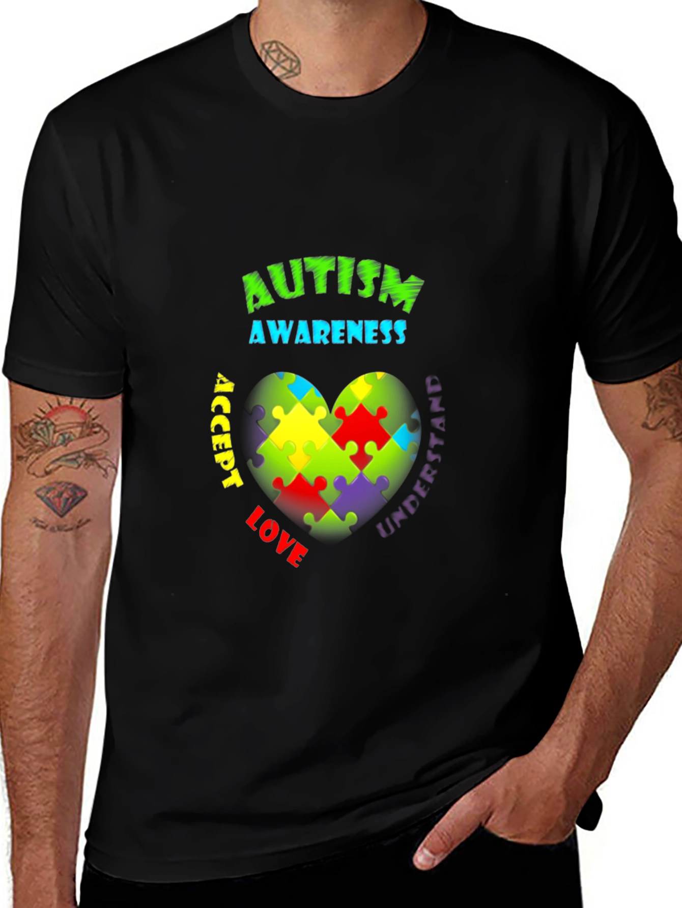 Autism Awareness Heart Puzzle T-Shirt