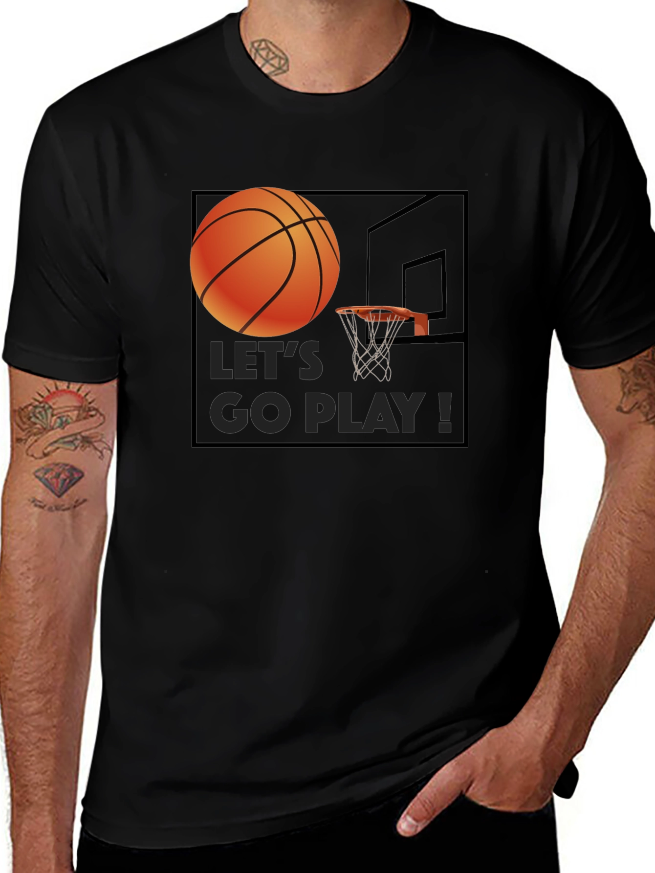 Variant 26 of Basketball Graphic T-Shirt - Let's Go Play!