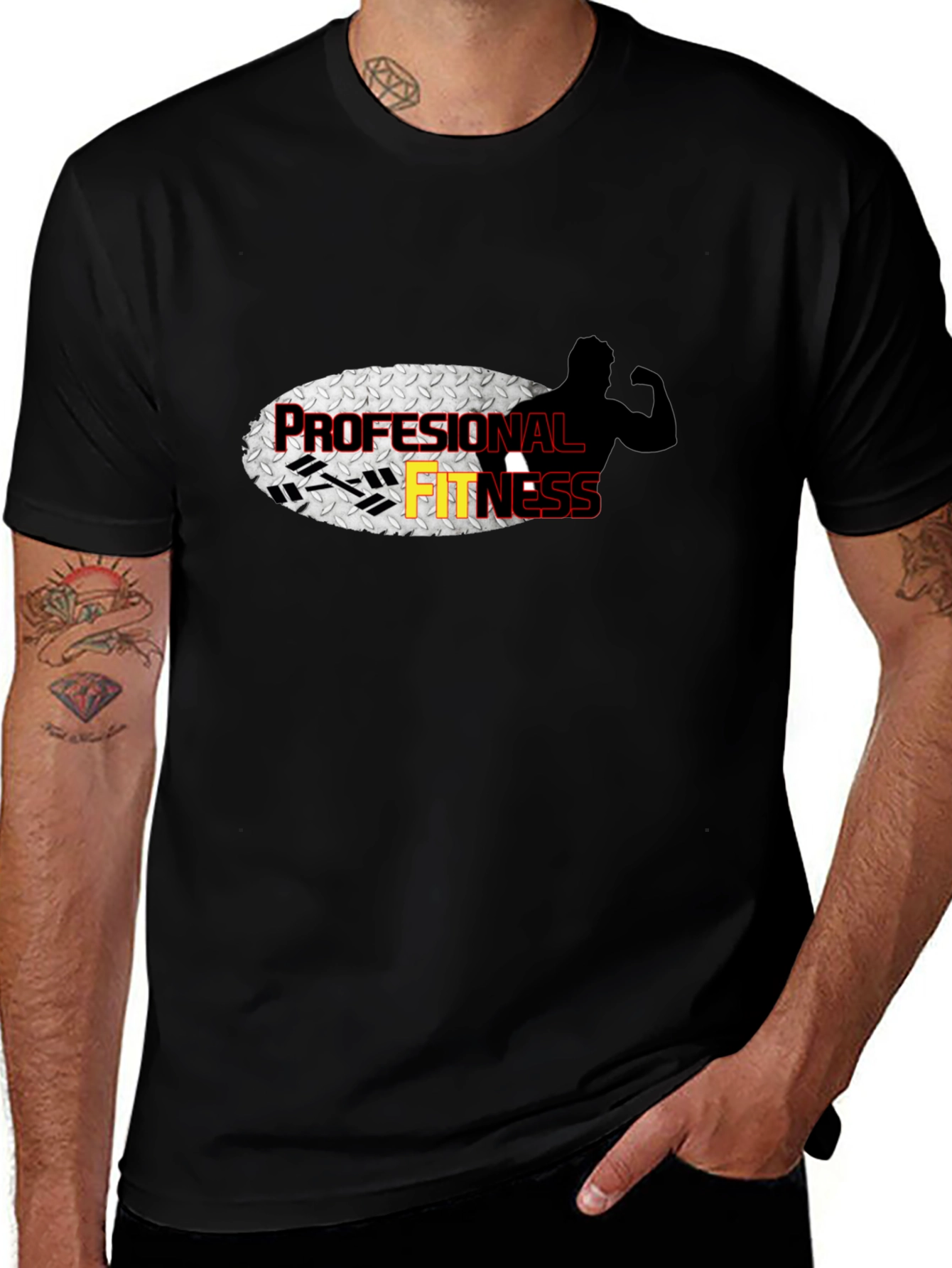 Variant 5 of Profesional Fitness Black T-Shirt