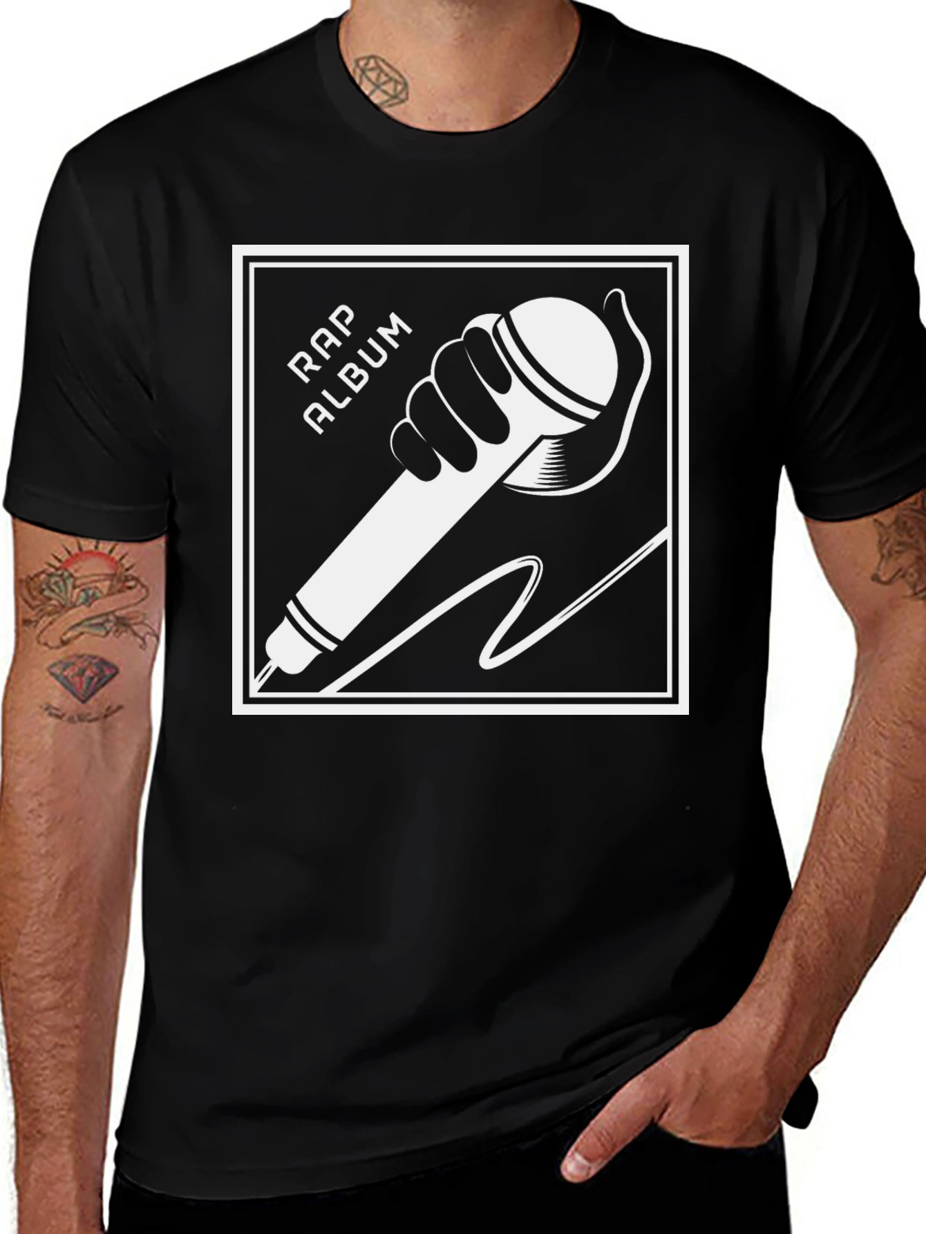 Variant 22 of Rap Album T-Shirt - Microphone Design