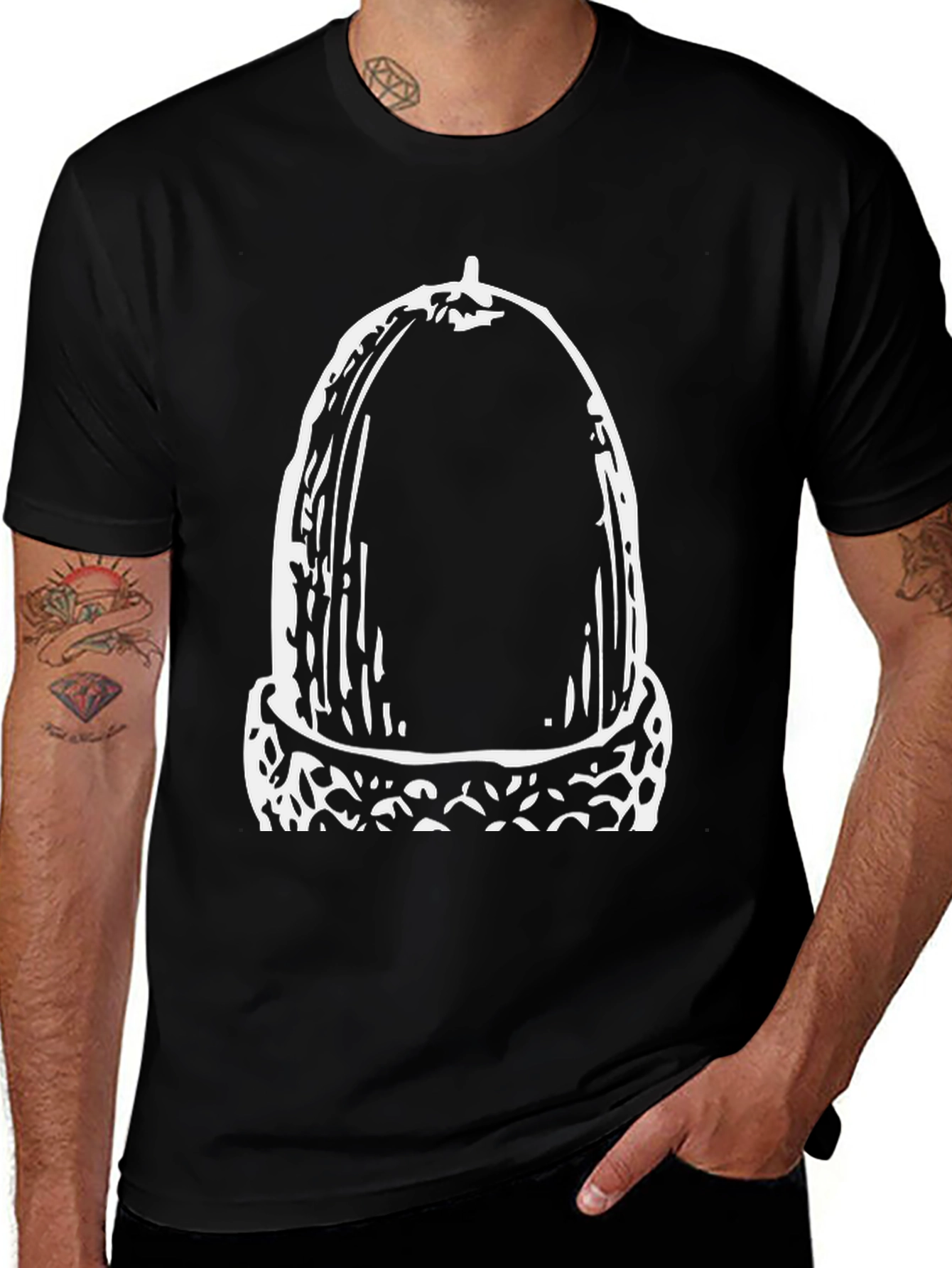 Variant 15 of Acorn Graphic Print Black T-Shirt