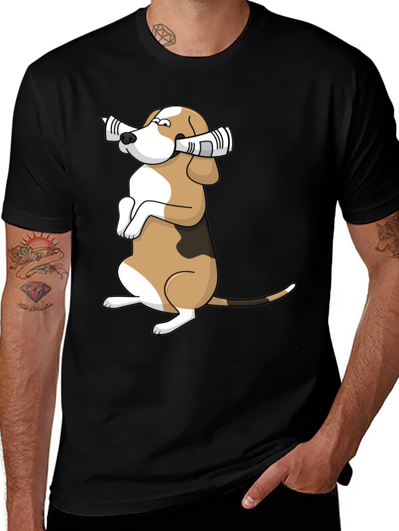 Variant 21 of Funny Dog Graphic Tee - News Hound T-Shirt